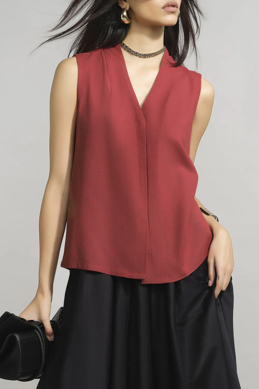 V-Neck The Poppy Pink  Top