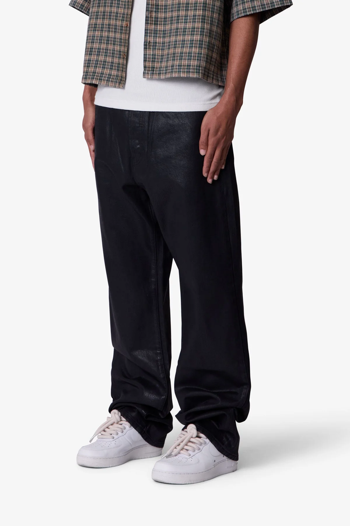 Waxed Ultra Baggy Denim - Black