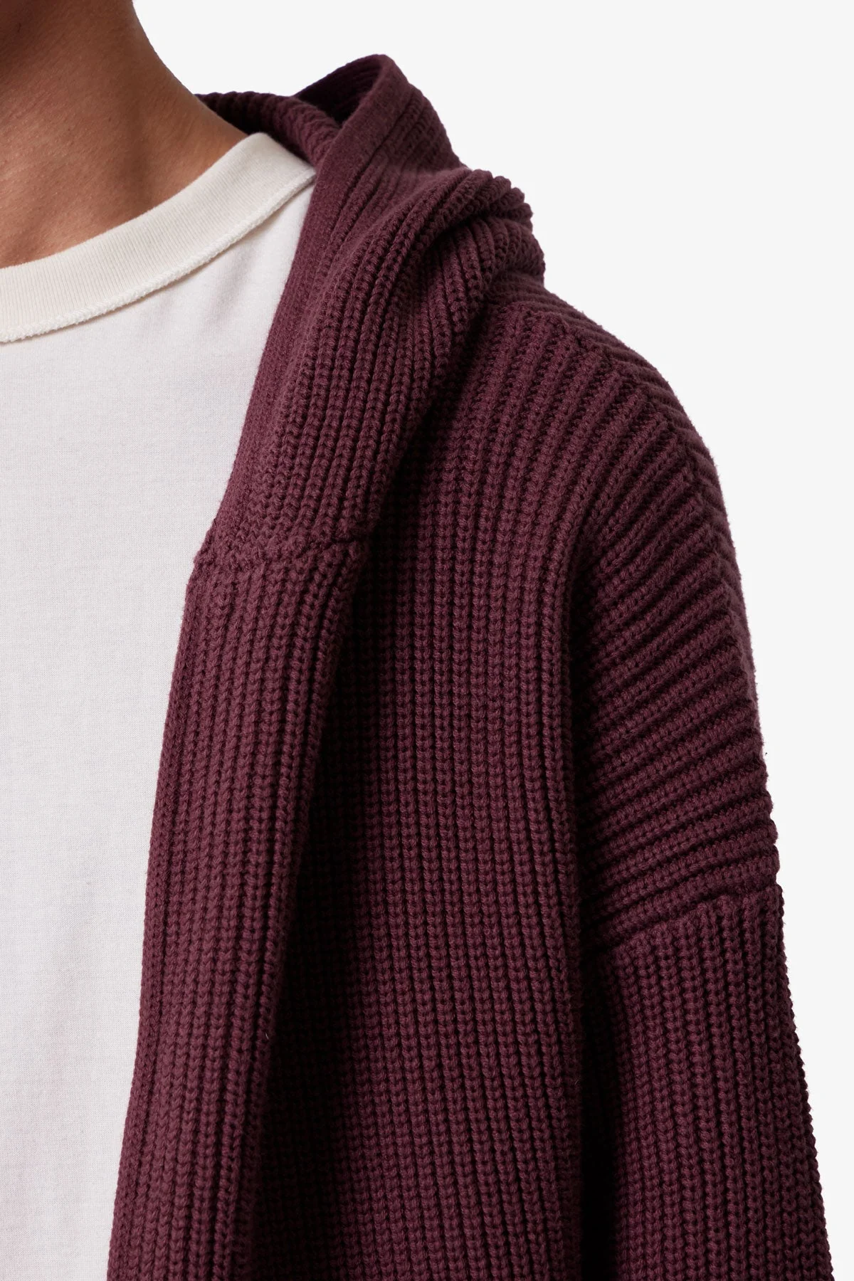 Knit Zip Up - Burgundy