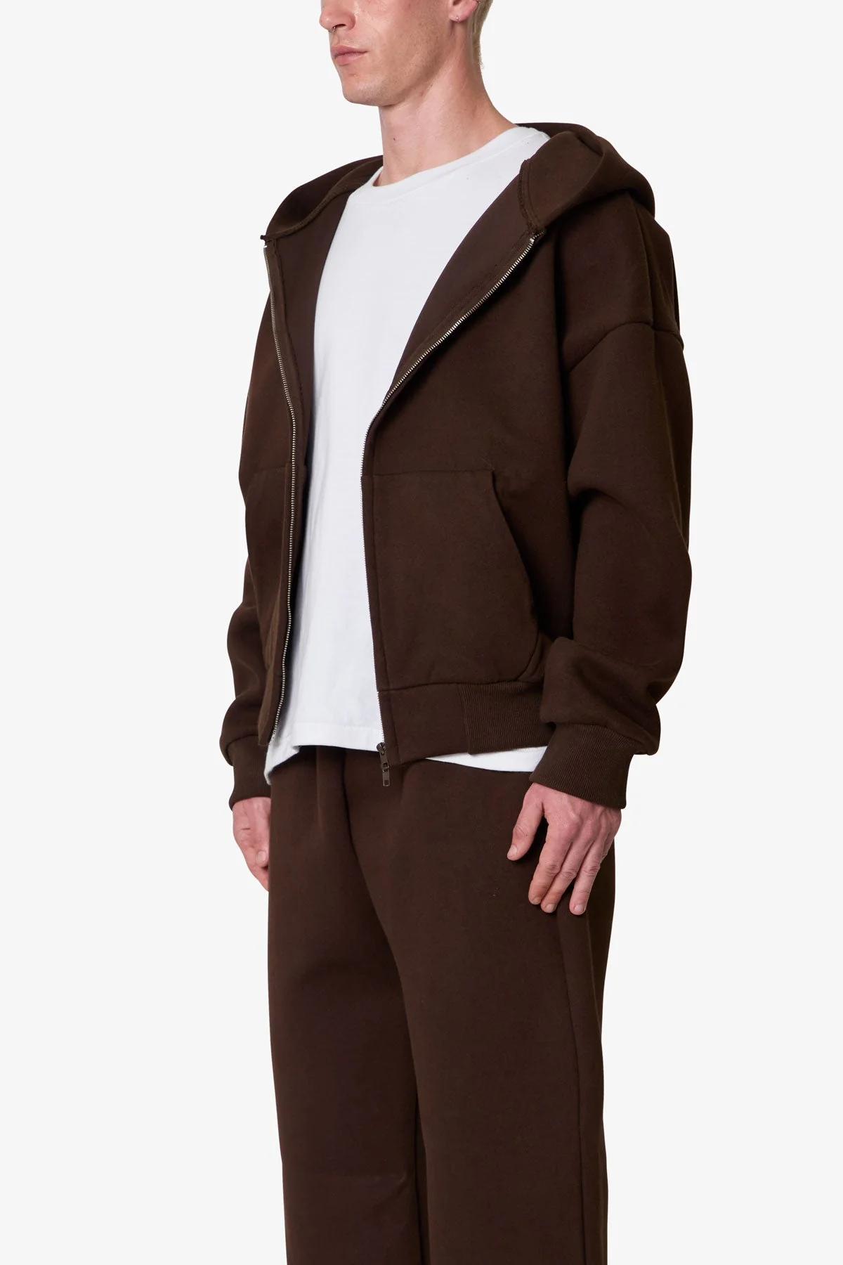 Stiff Lounge Zip Up Hoodie - Brown
