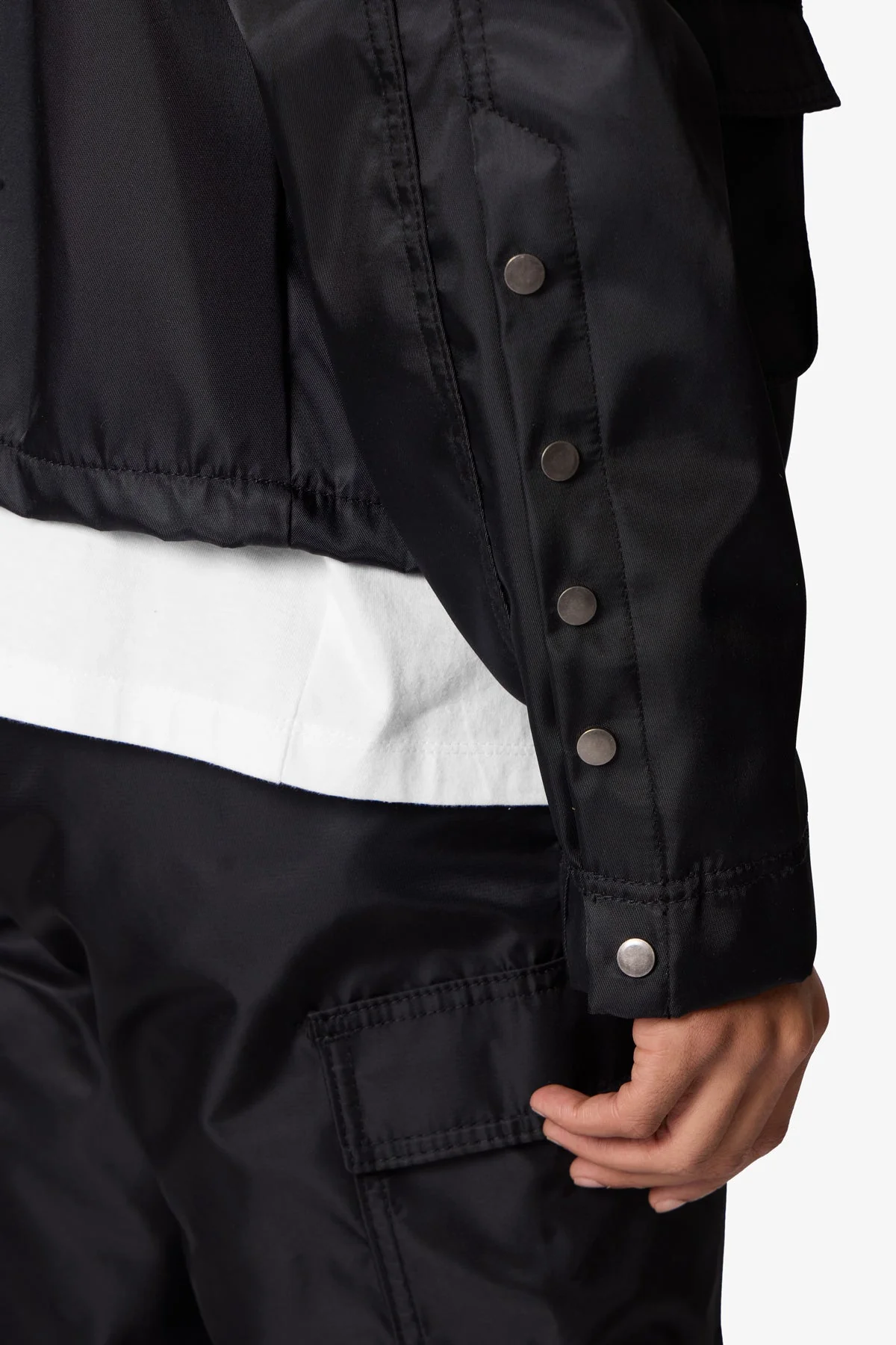 Snap Cargo Work Jacket - Black