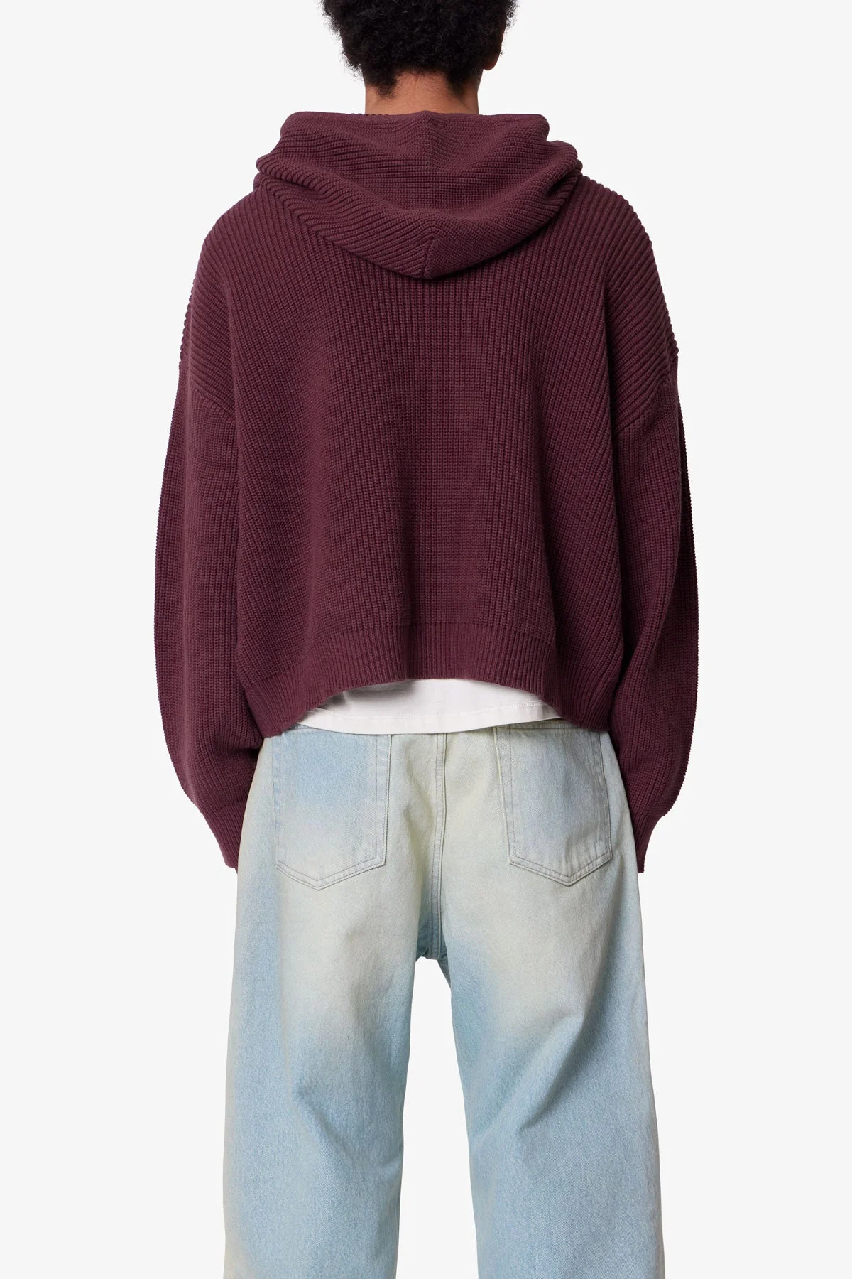 Knit Zip Up - Burgundy