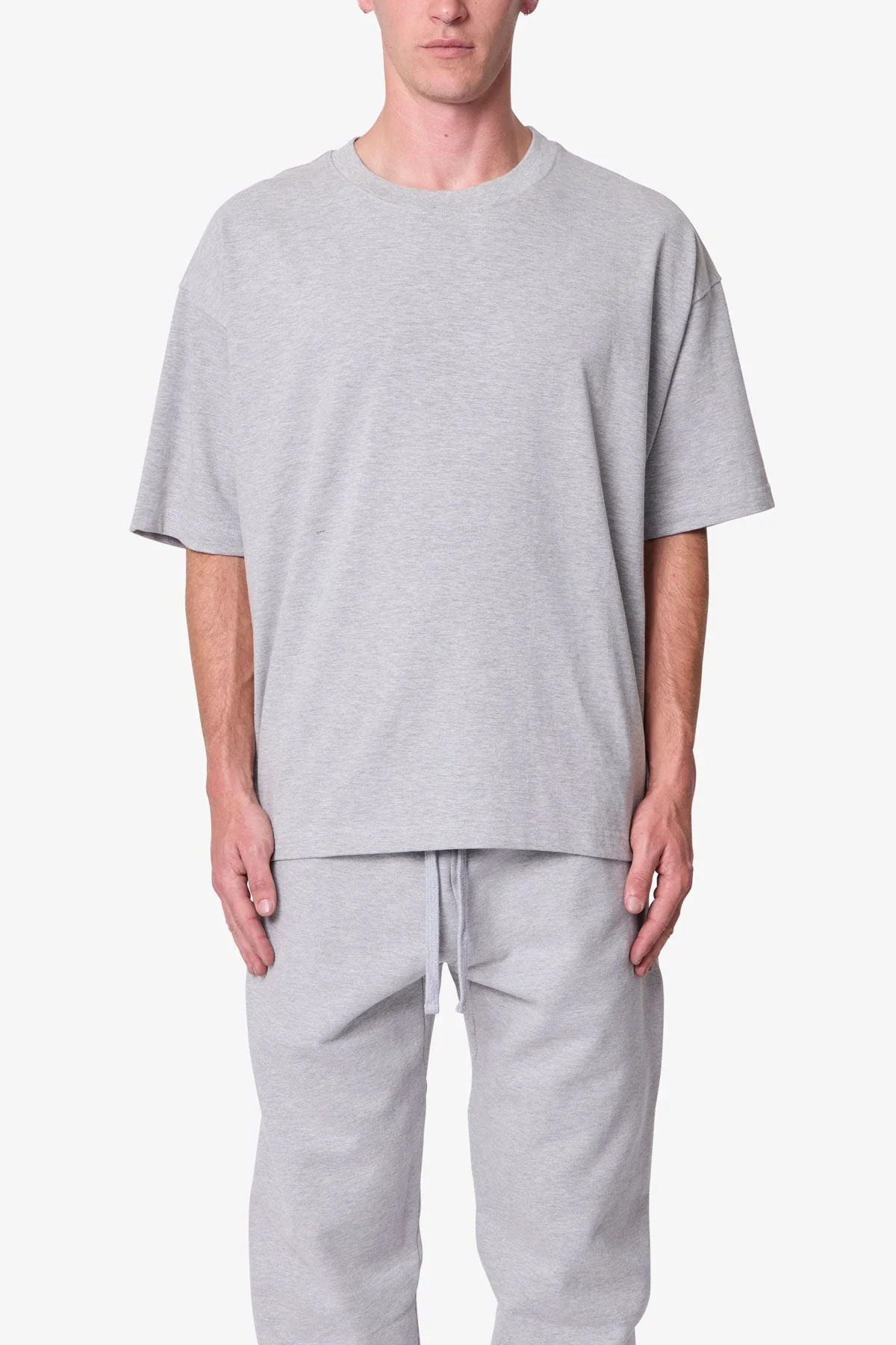 Heavy Basic Boxy Tee - Marled Grey