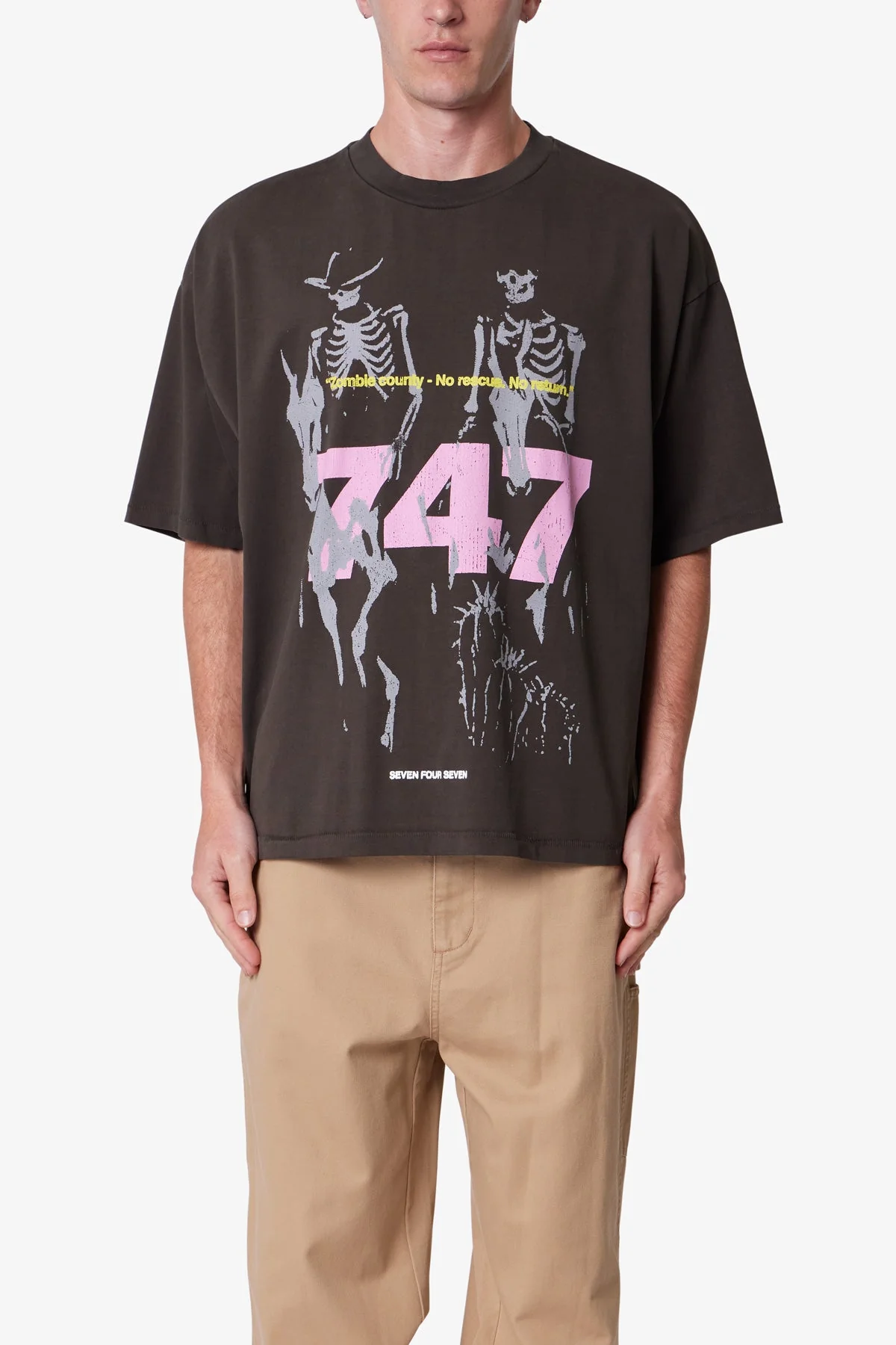 747 Zombie Country Printed Tee - Vintage Black
