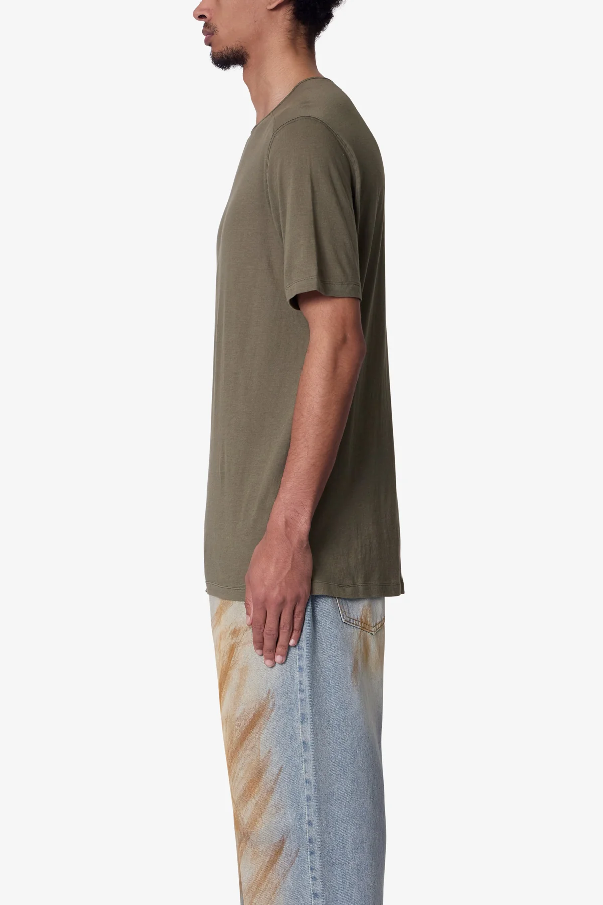 Sheer Crewneck Tee - Olive