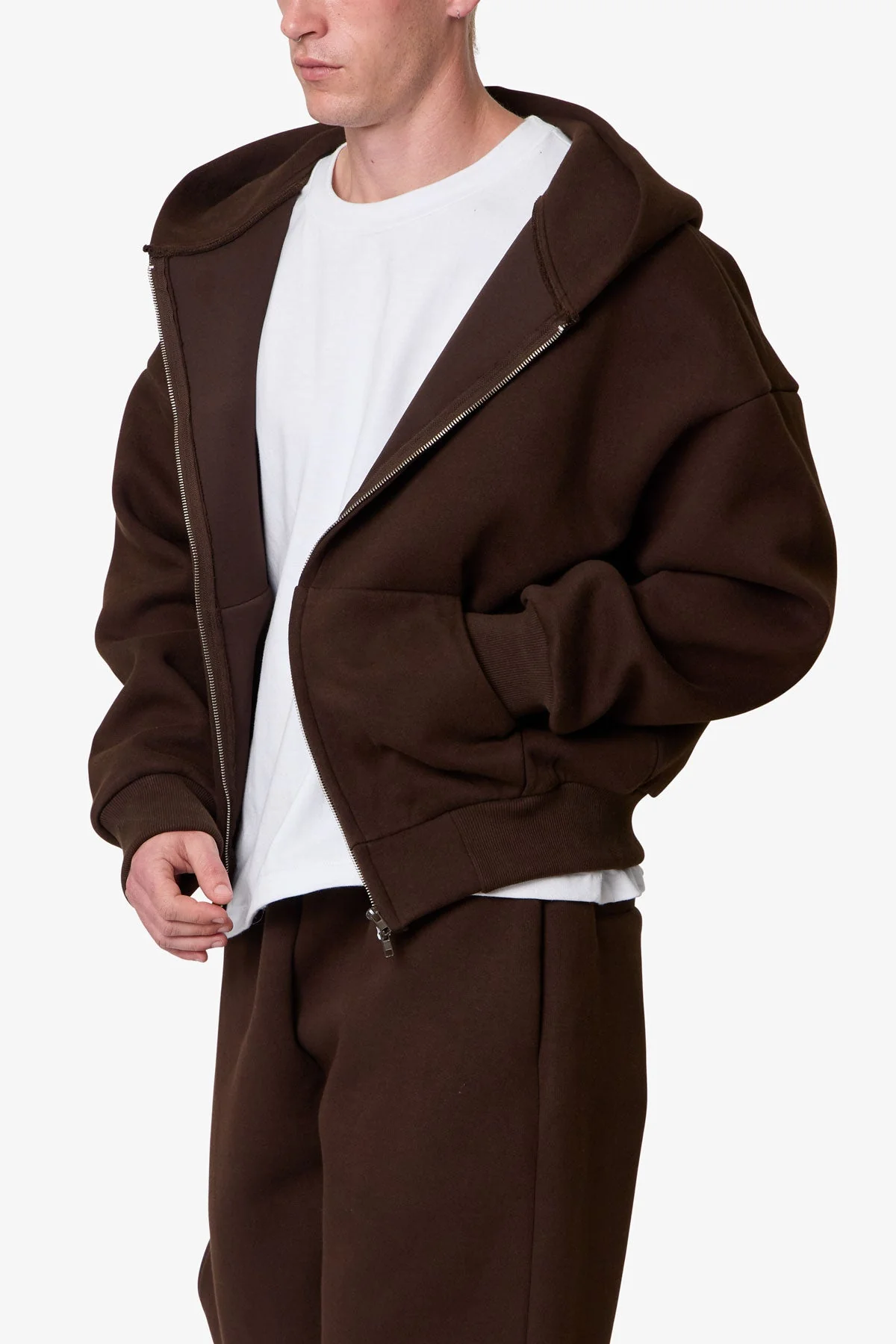 Stiff Lounge Zip Up Hoodie - Brown