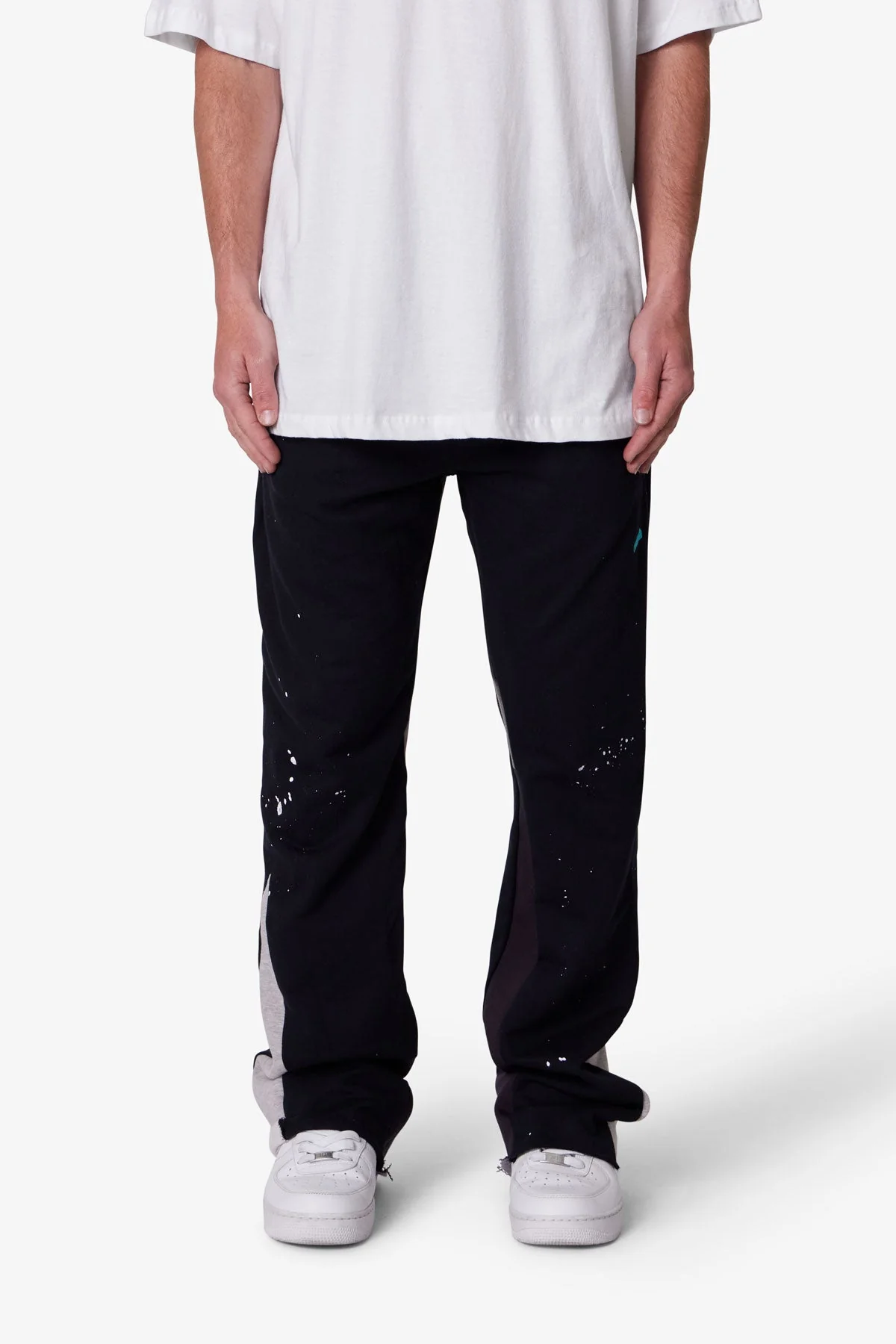 Contrast Bootcut Sweatpants - Black