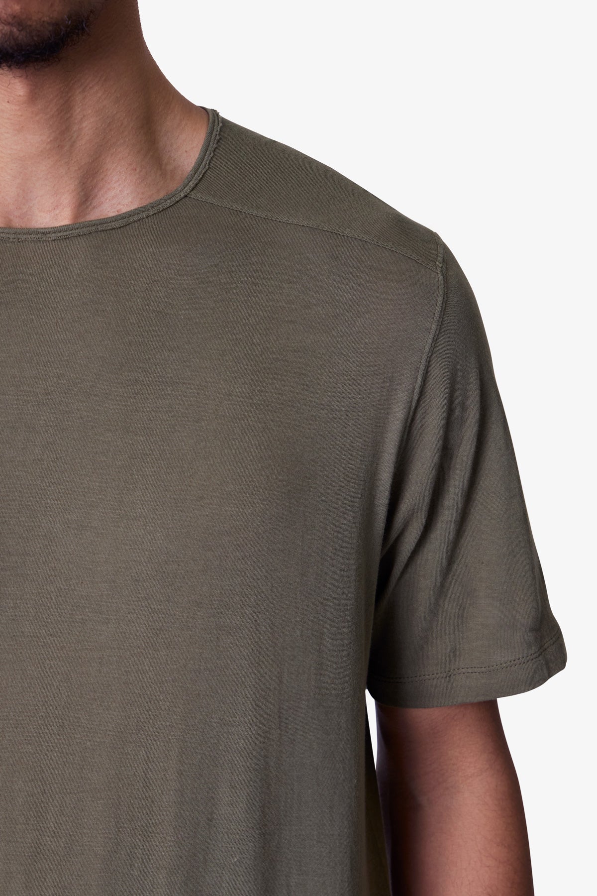 Sheer Crewneck Tee - Olive