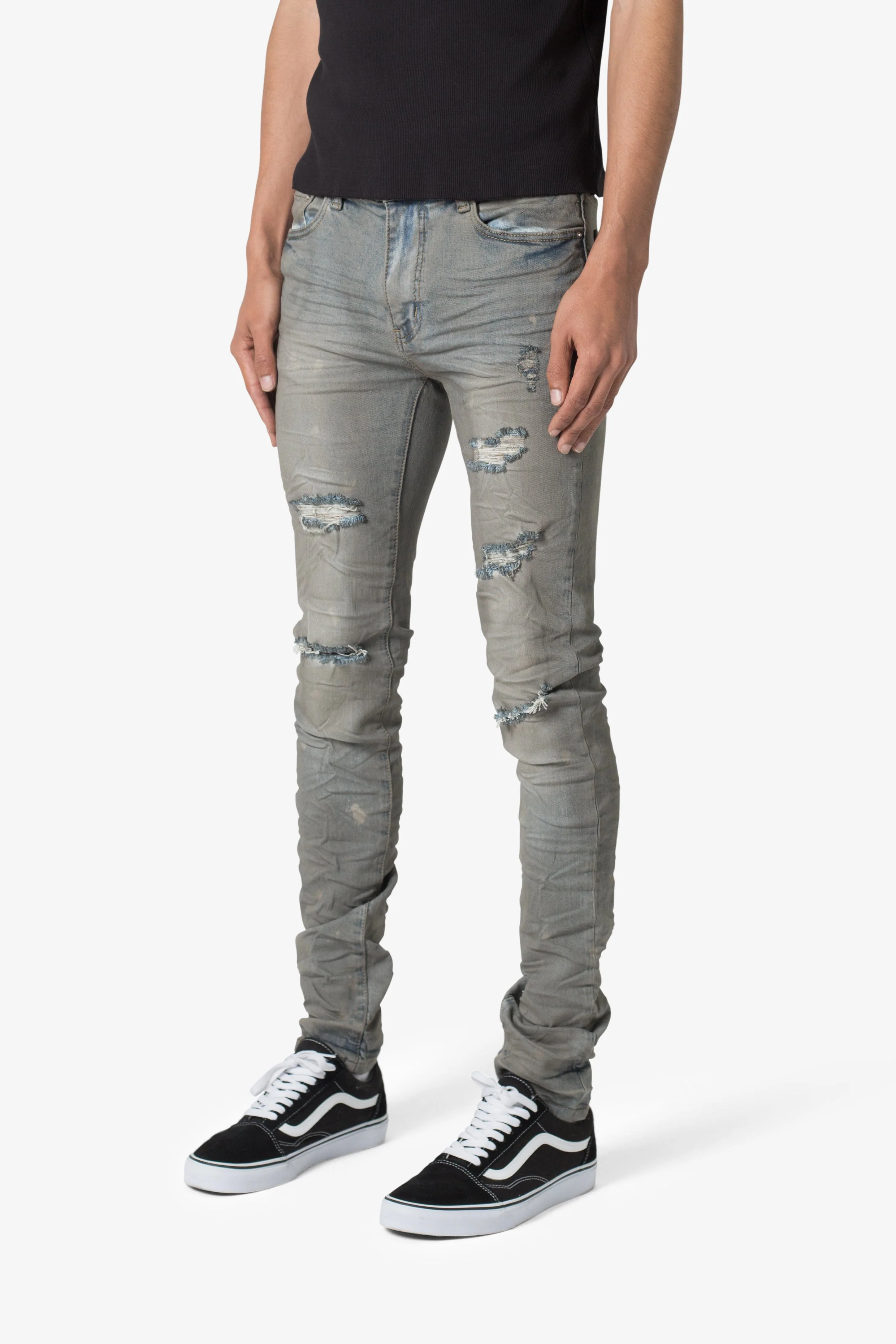 X607 Painted Skinny Denim - Blue
