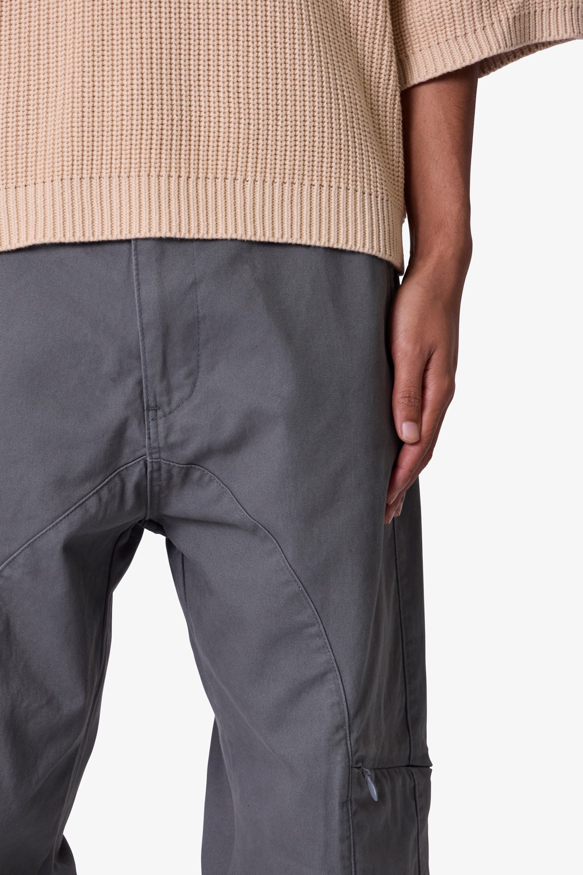 Secret Zipper Cargo Pants - Grey