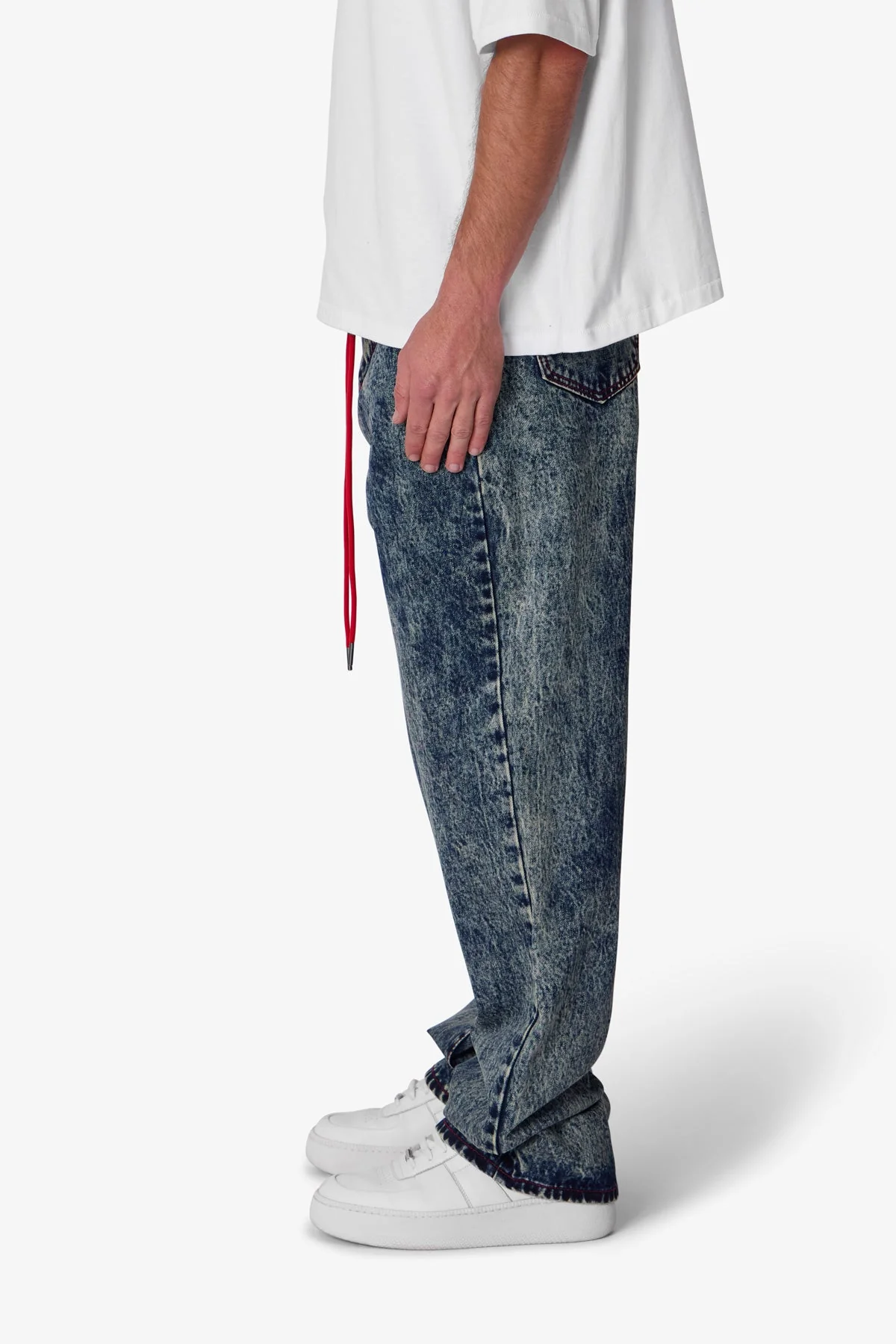 Ultra Baggy Lace Band Denim - Blue