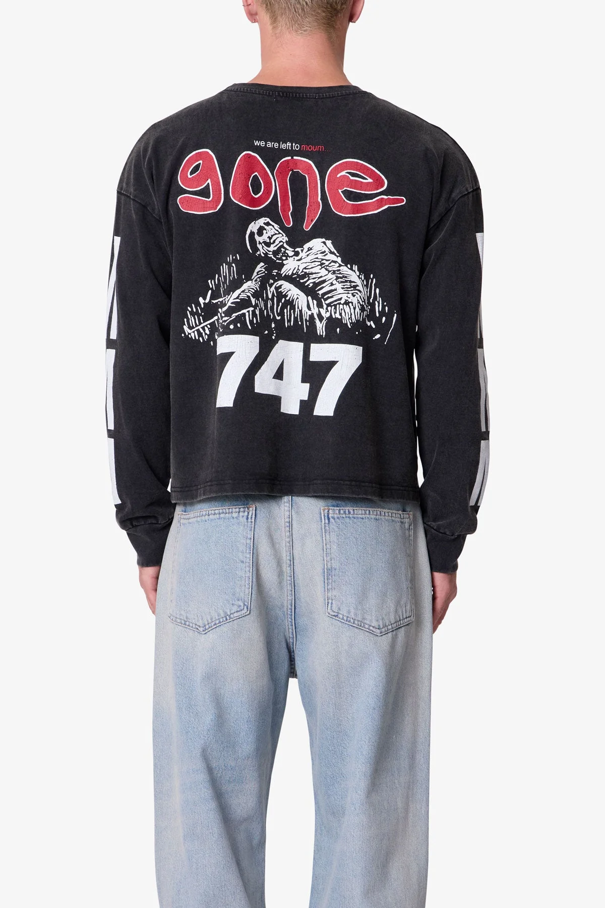 Gone Skeleton Print L/S Tee - Black