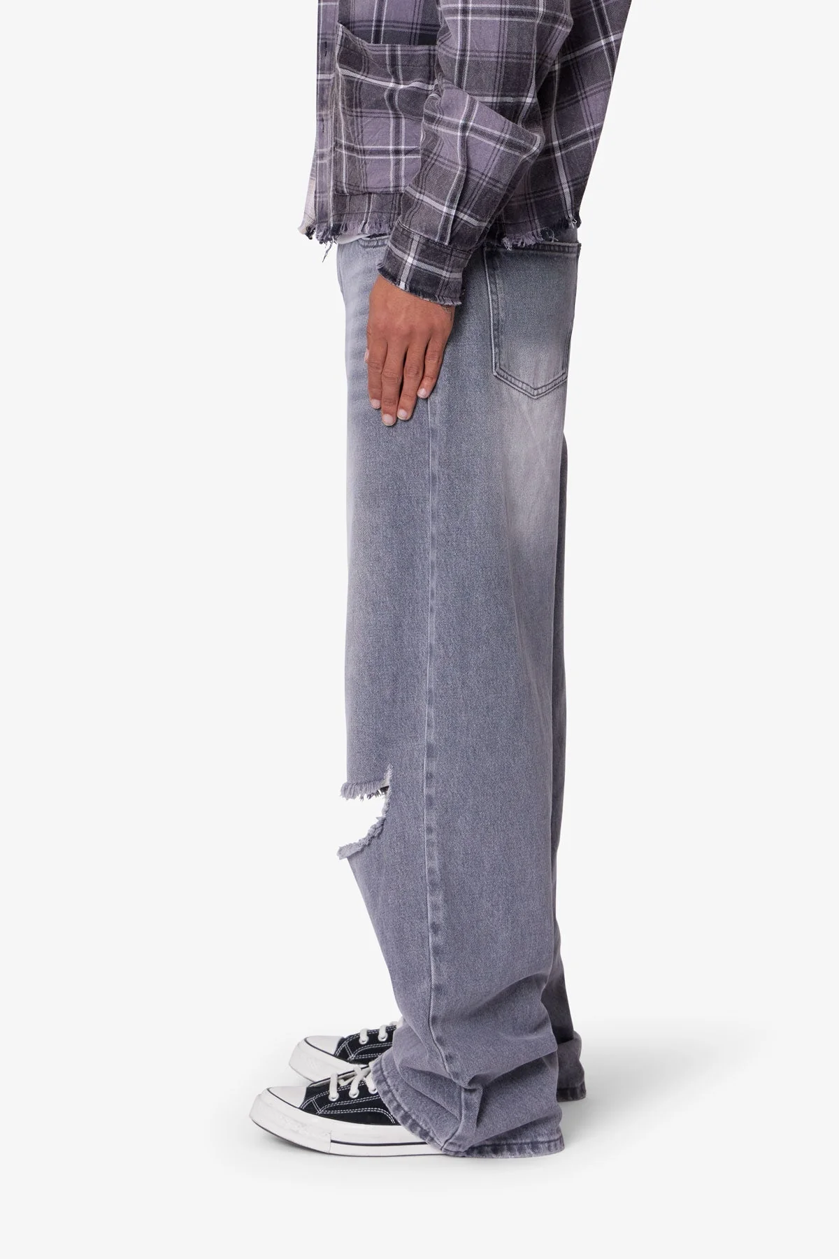 Ultra Baggy Blowout Denim - Washed Grey