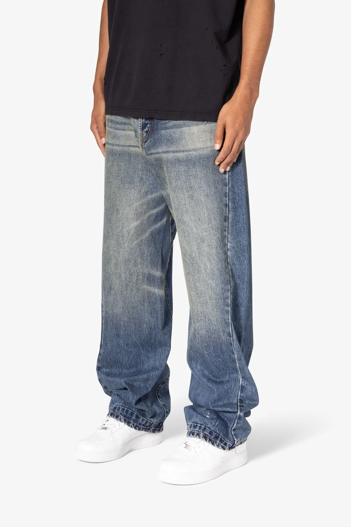 Ultra Baggy Washed Up Denim - Blue