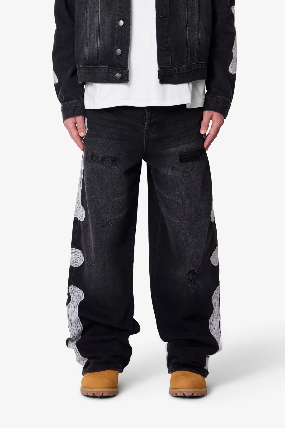 Skeleton Ultra Baggy Denim - Washed Black