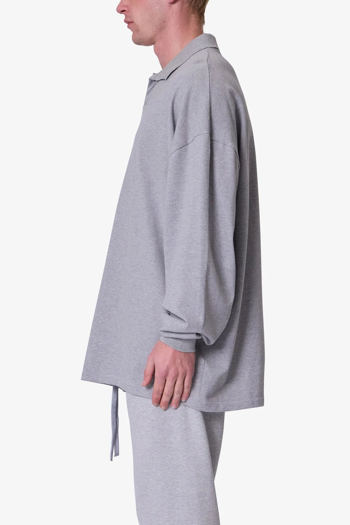 Every Day L/S Polo - Marled Grey