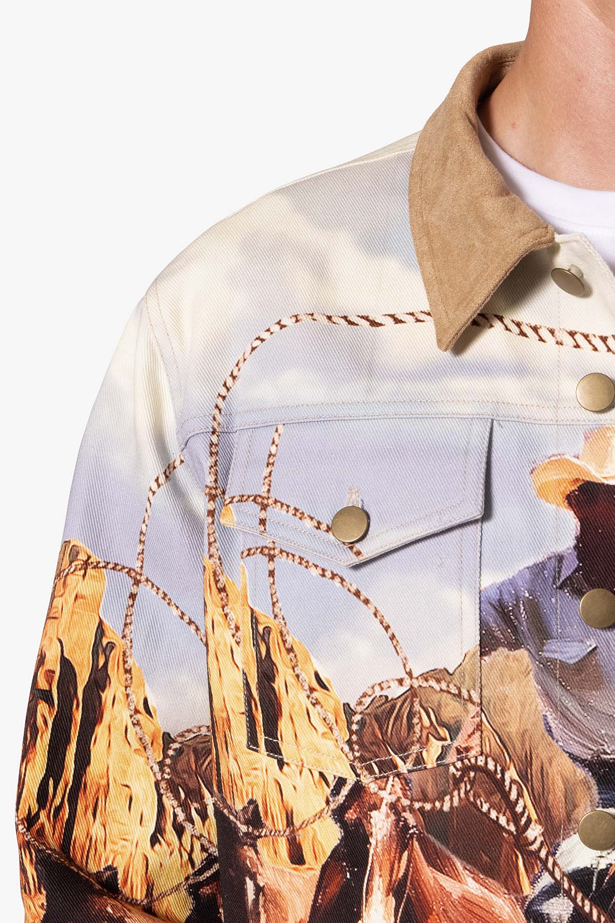 Cowboy Print Trucker Jacket - Multi