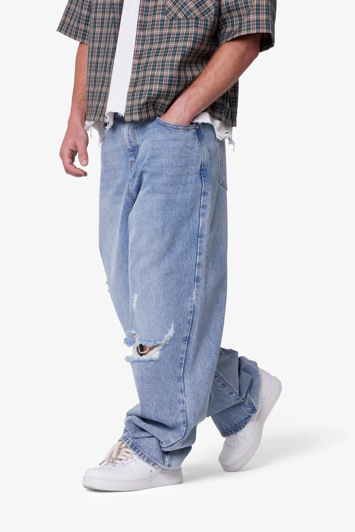 Ultra Baggy Blowout Denim - Washed Vintage Blue