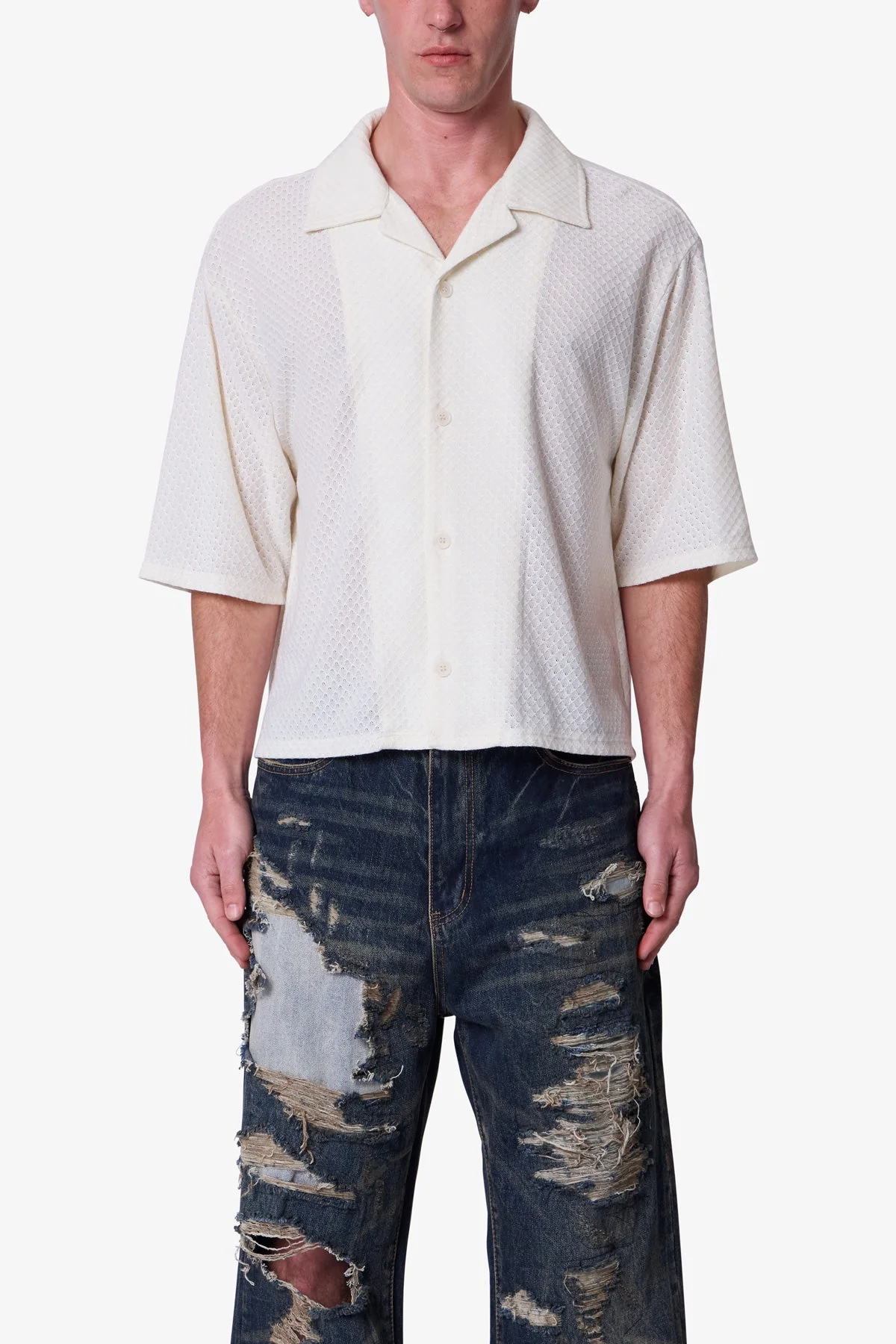 Diamond Knit Shirt - Off White