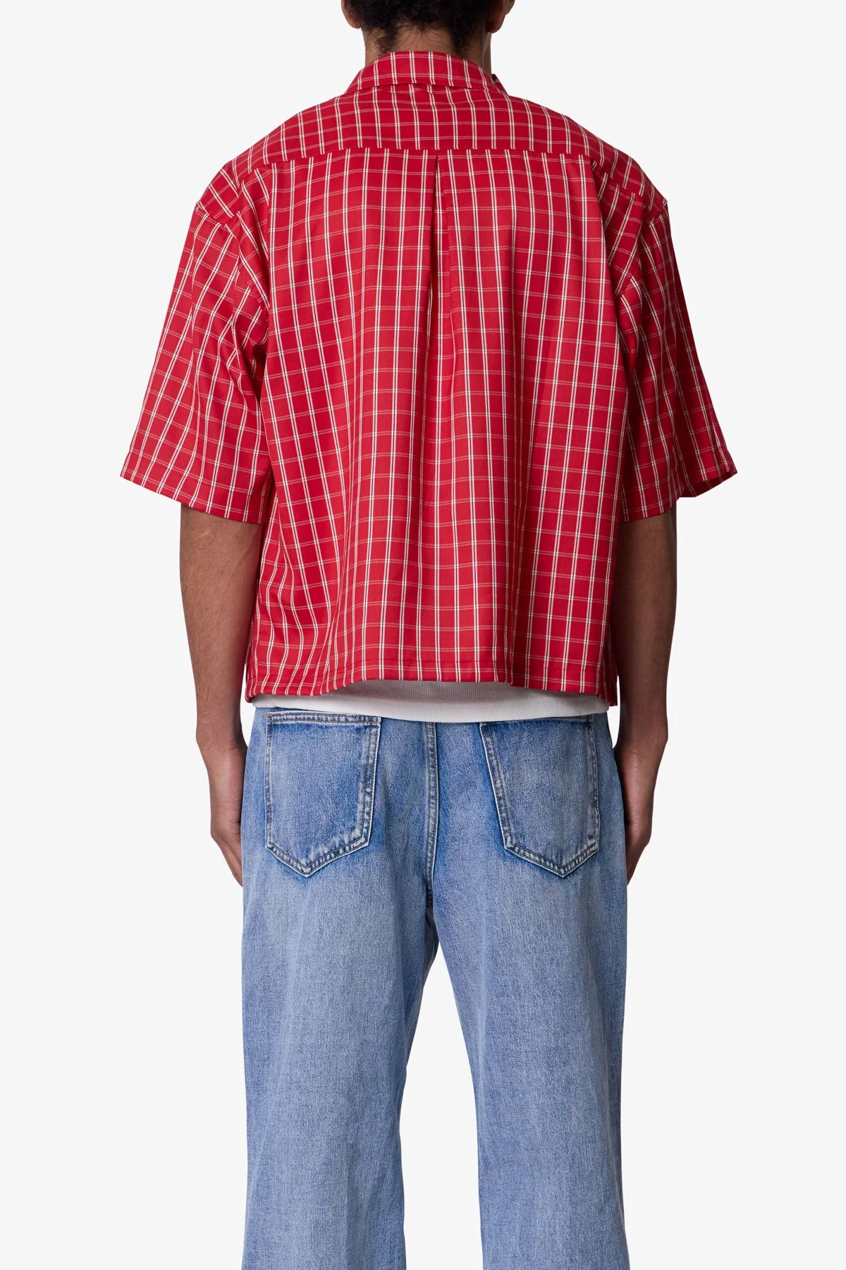 Crispy Poplin Over Shirt - Red