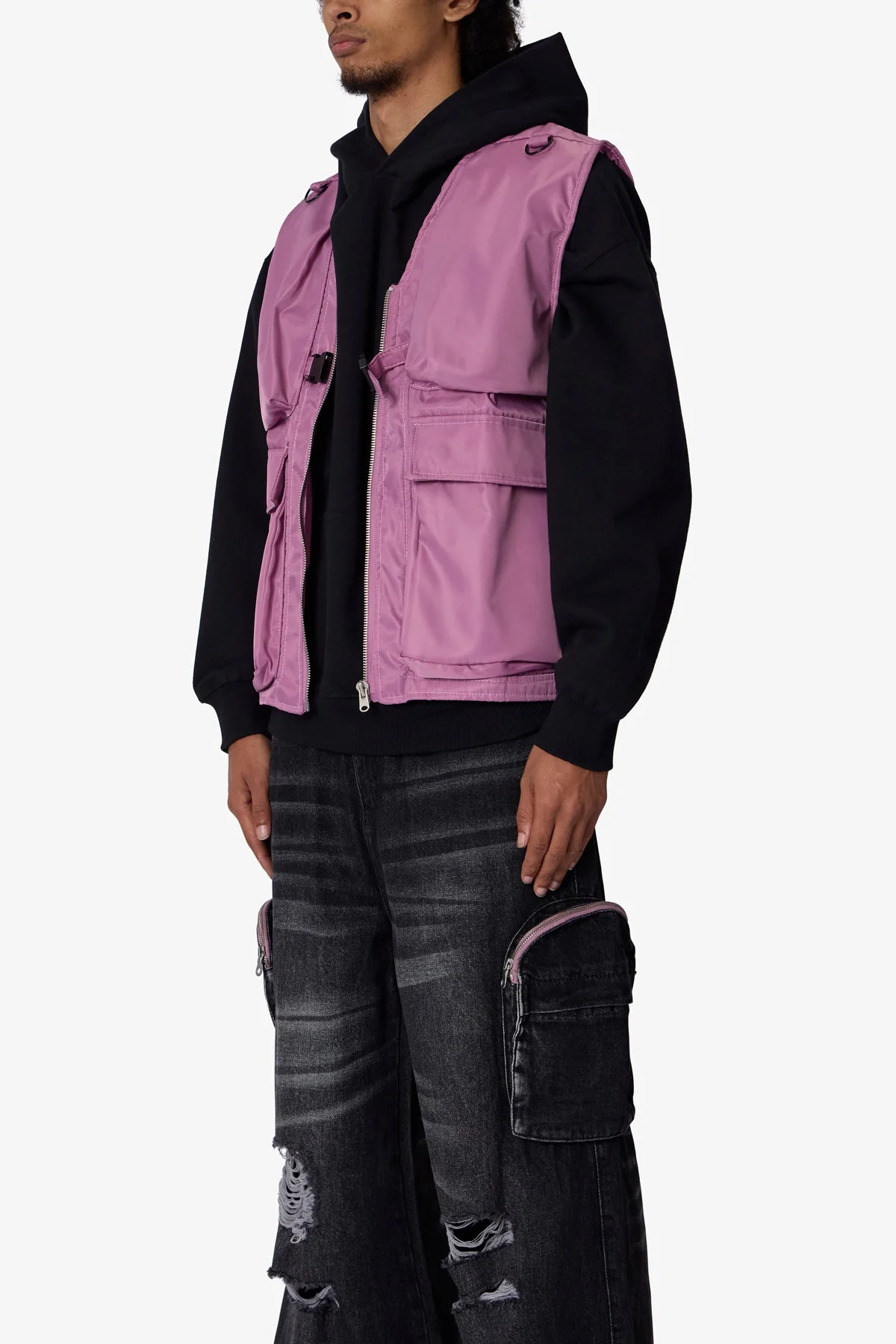 Nylon Utility Vest - Pink