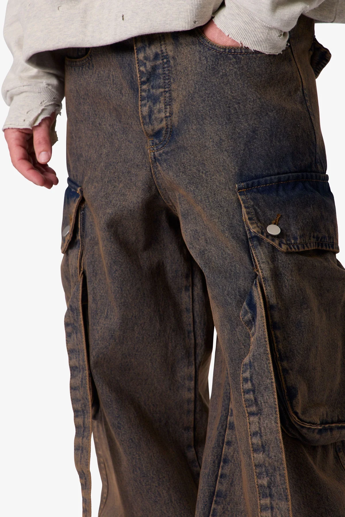 Washed Cargo Pants - Washed Brown
