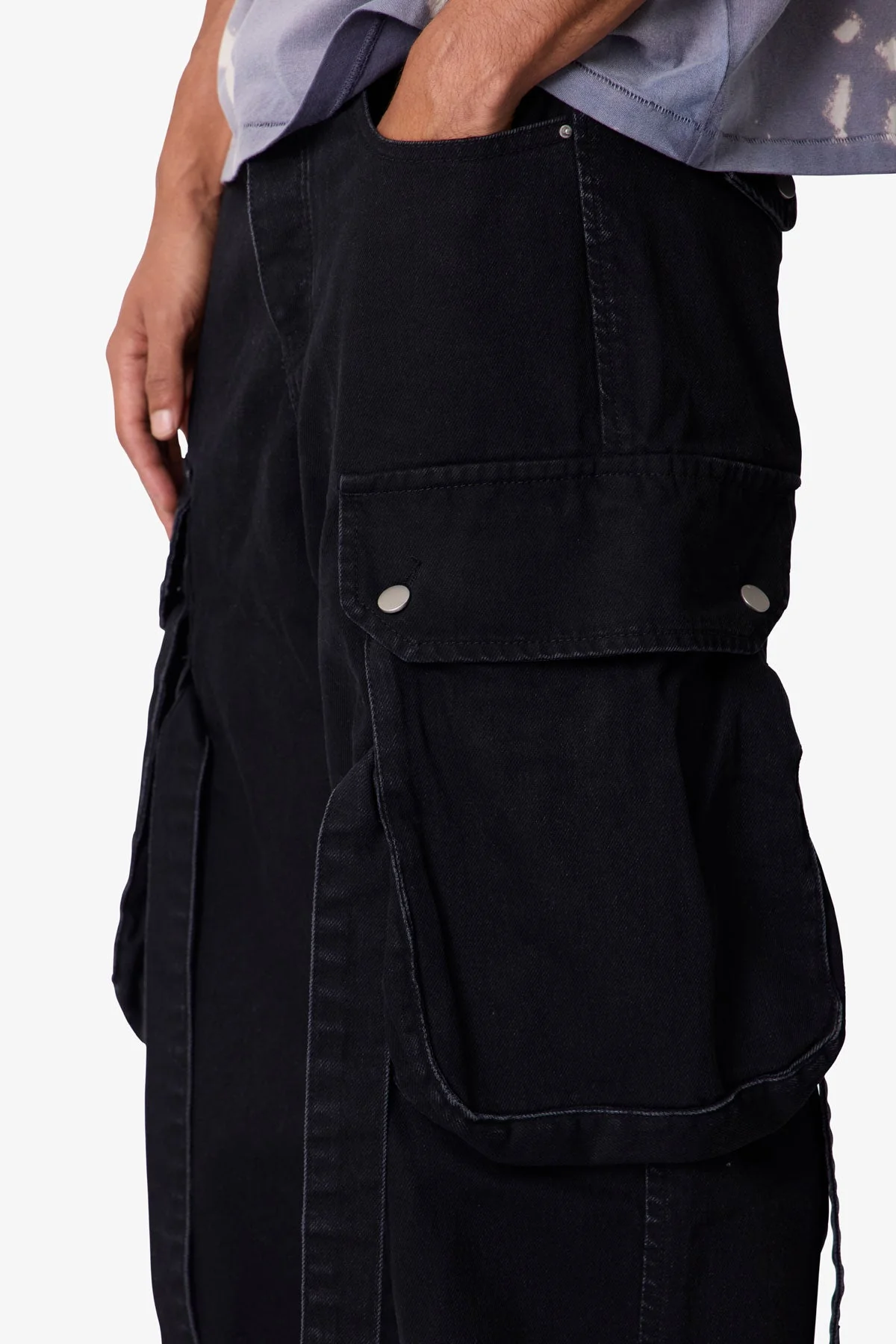 Washed Cargo Pants - Washed Black