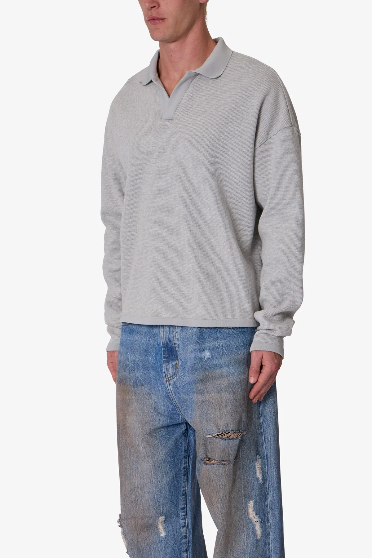 Polo Thermal L/S Shirt - Heather Grey