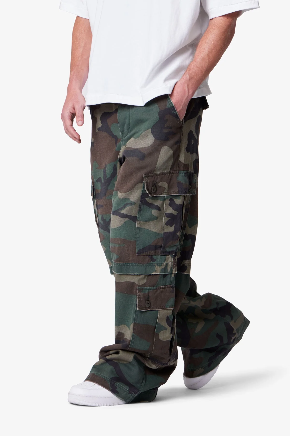 Baggy Rave Cargo Pants - Camo