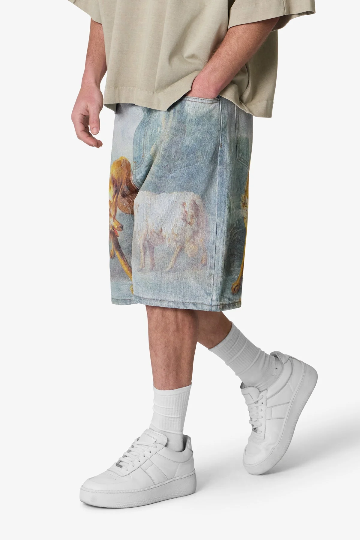 Sheep Hounded Denim Shorts - Multi