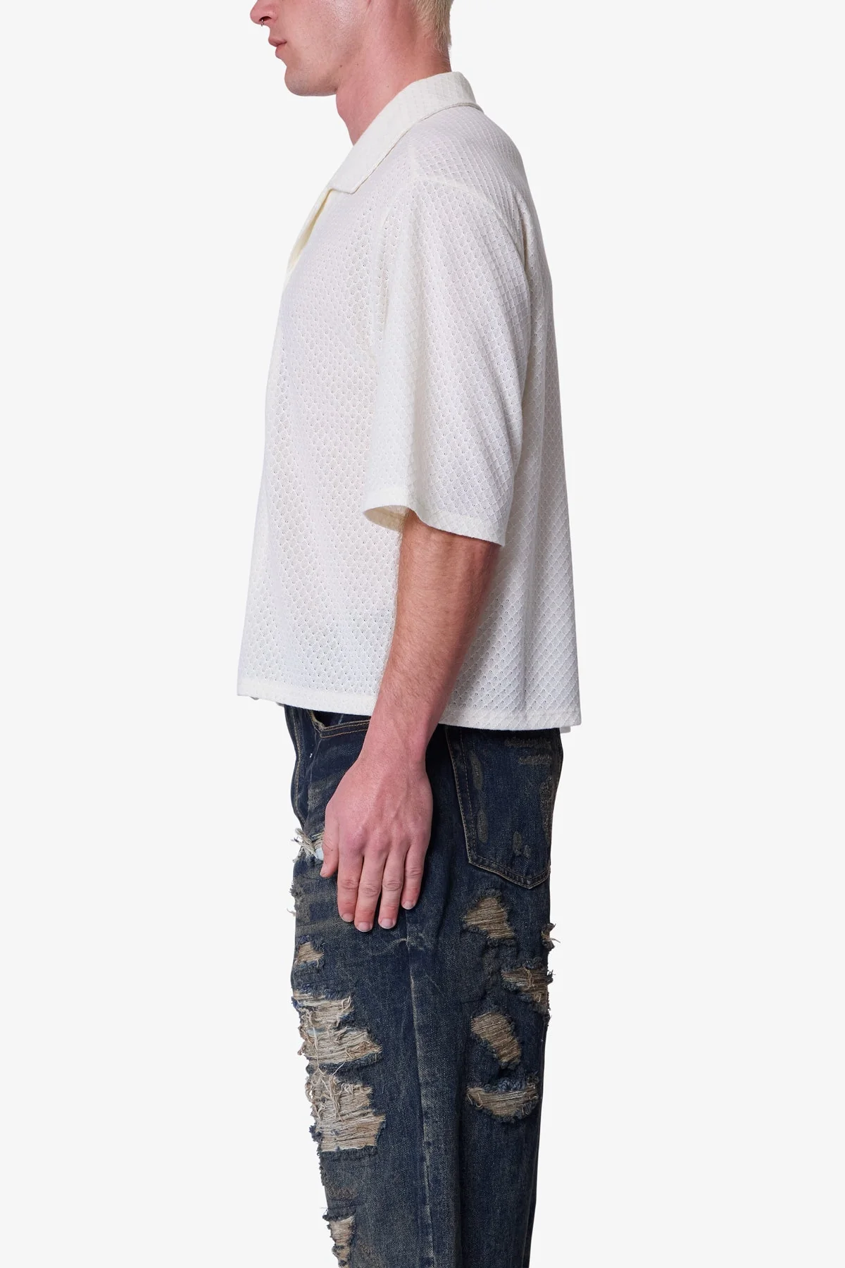 Diamond Knit Shirt - Off White