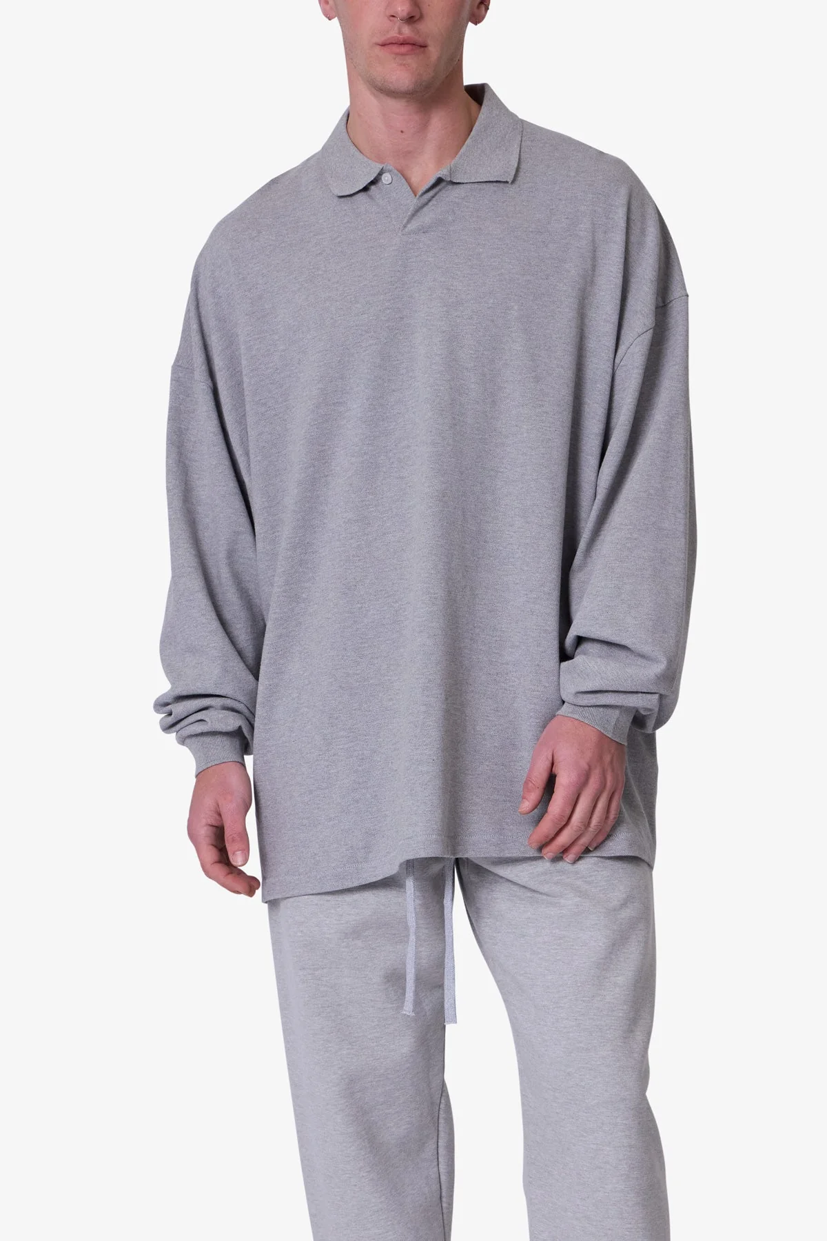 Every Day L/S Polo - Marled Grey