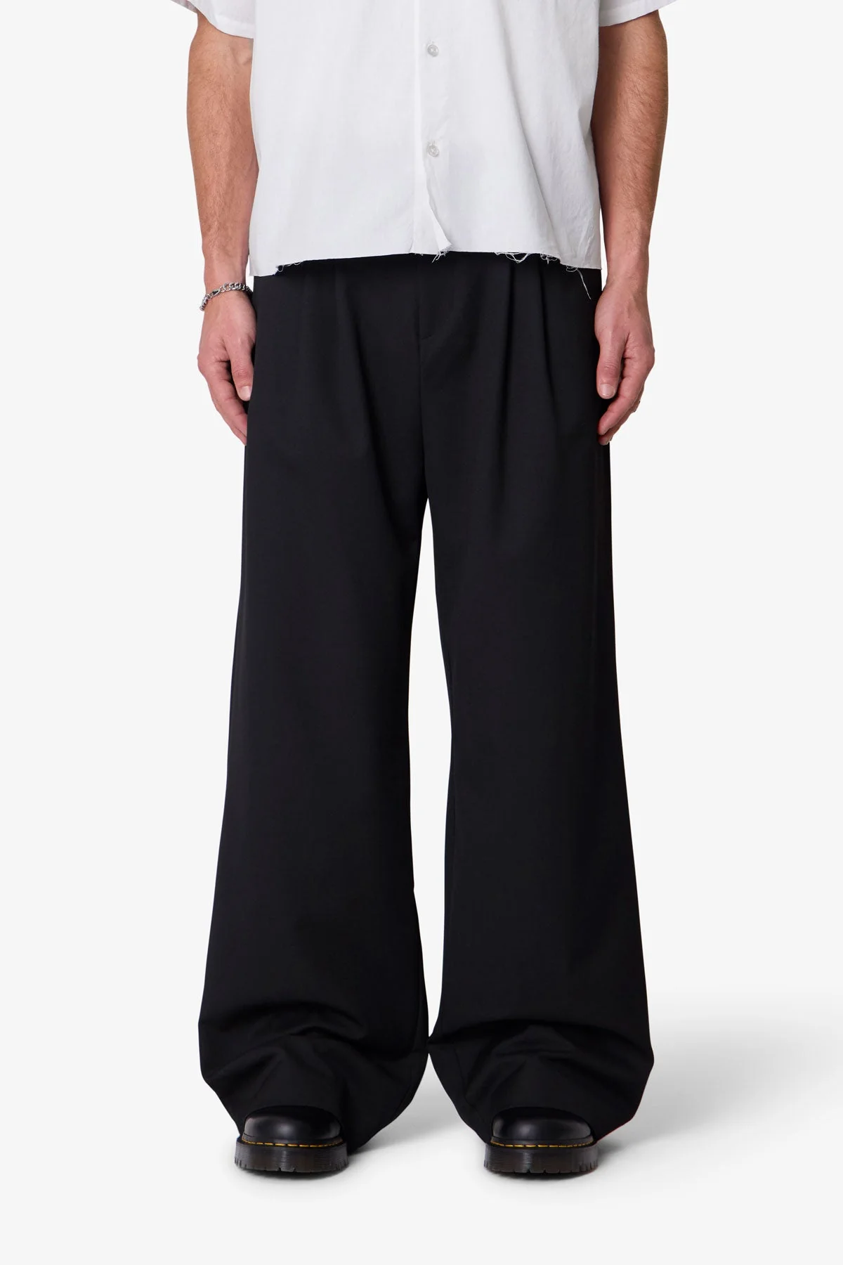 Easy Pleated Trouser Pants - Black