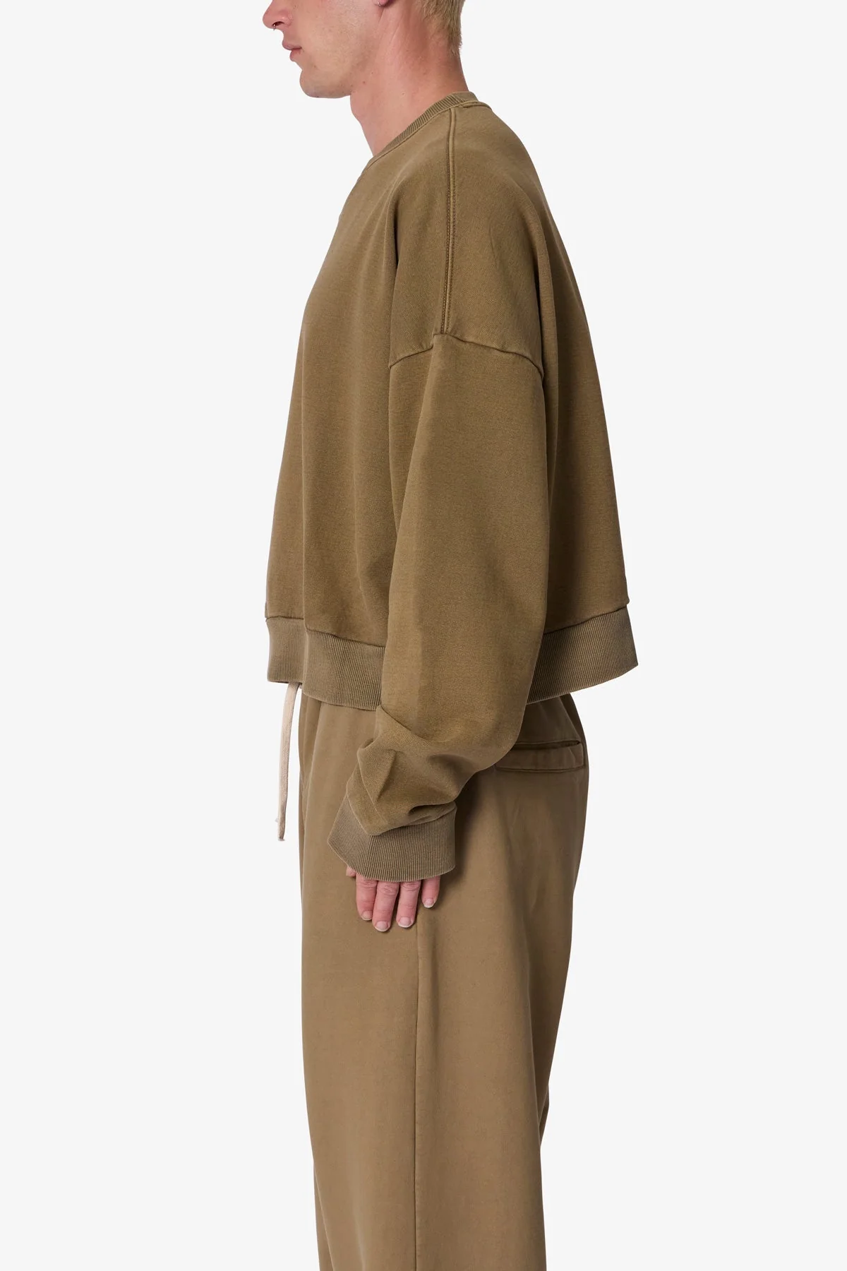 Cropped Crewneck - Washed Earth