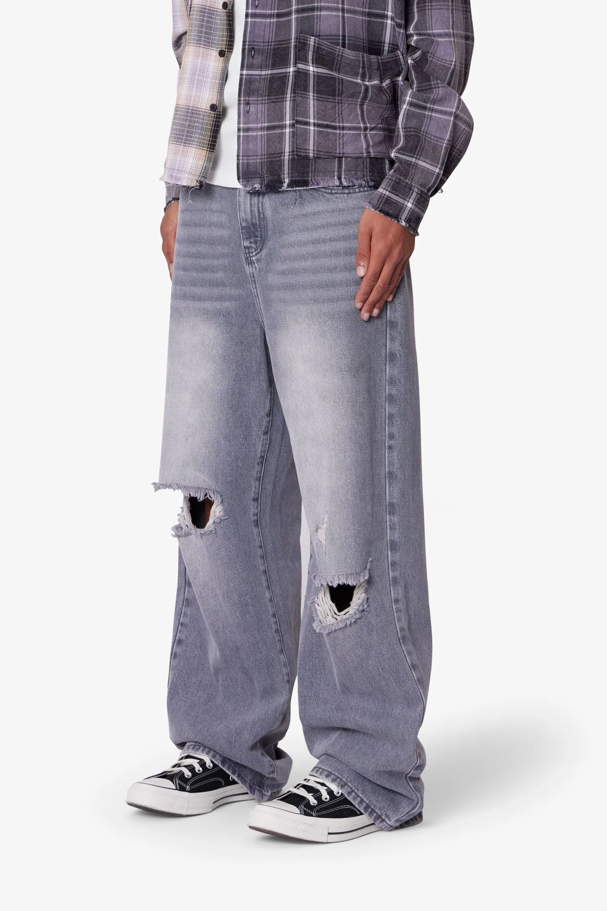 Ultra Baggy Blowout Denim - Washed Grey