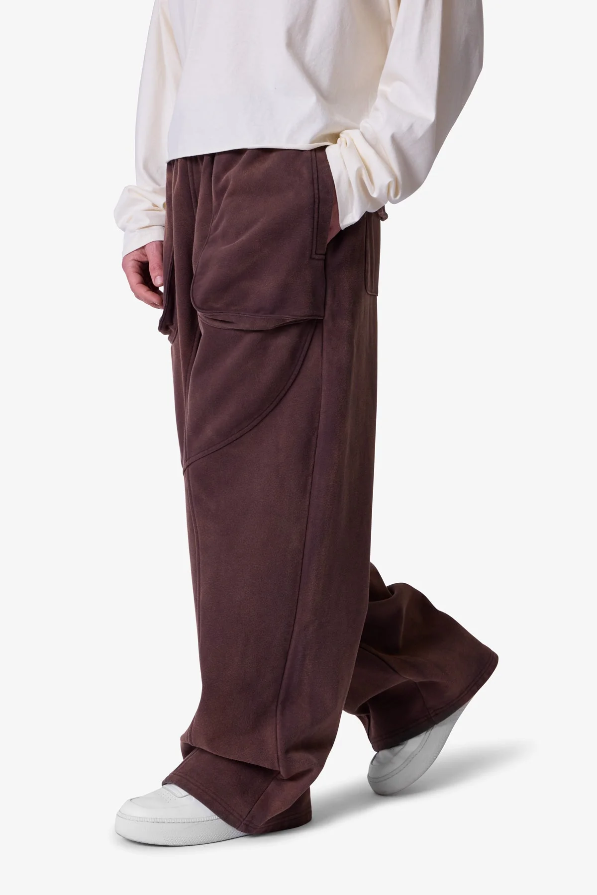 Cross Seamed Sweatpants - Washed Brown
