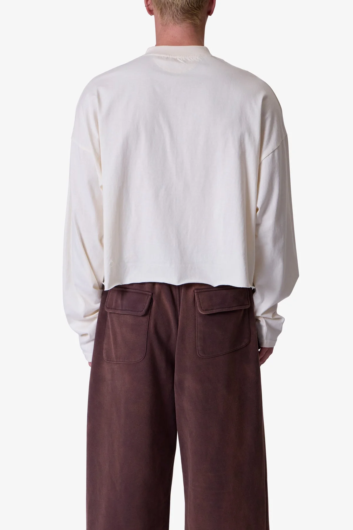 Button Fastened Oversized L/S Tee - Off White