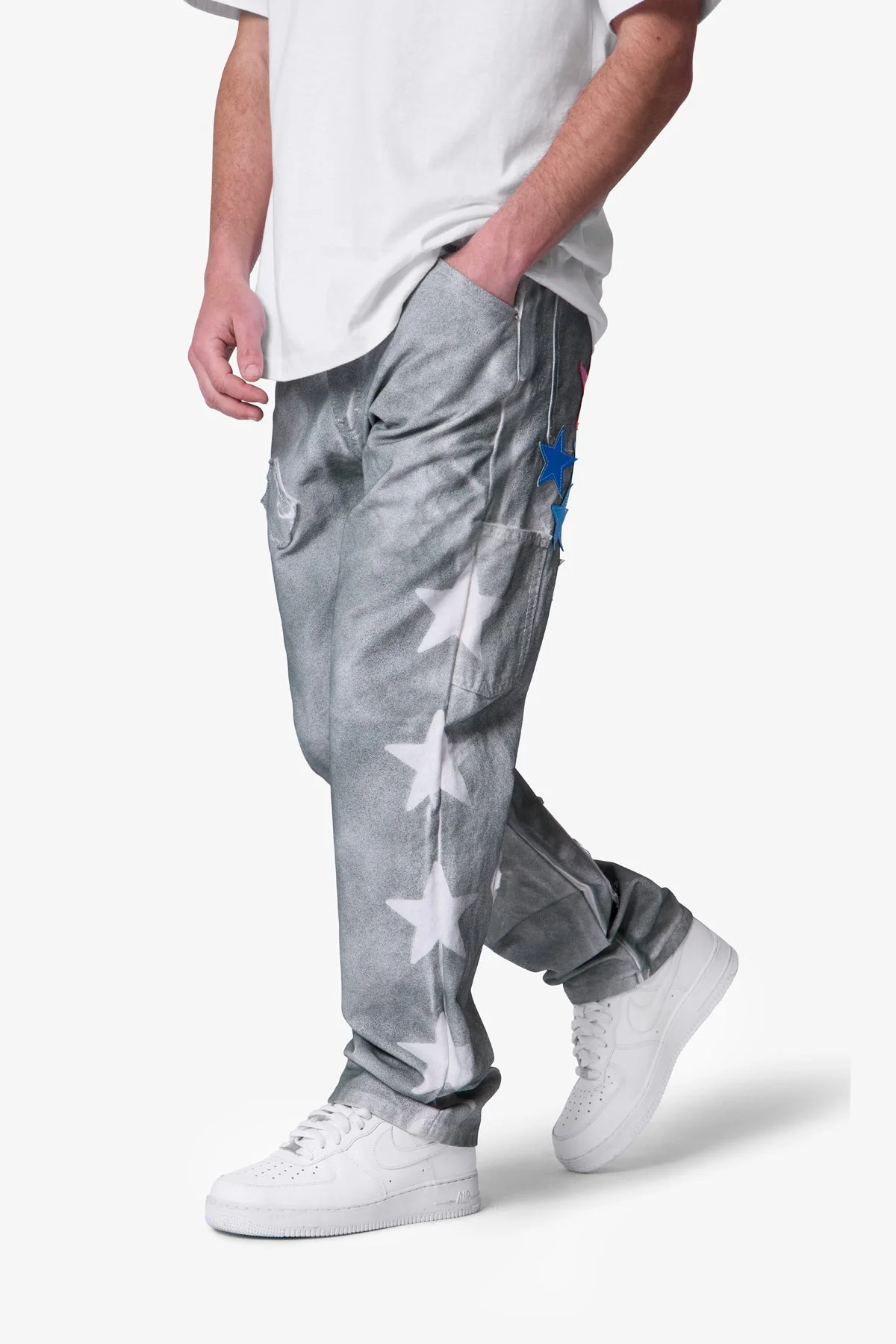 V720 Dirty Star Mailbag Denim - White