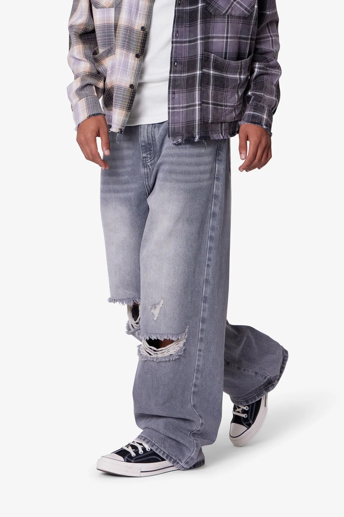 Ultra Baggy Blowout Denim - Washed Grey