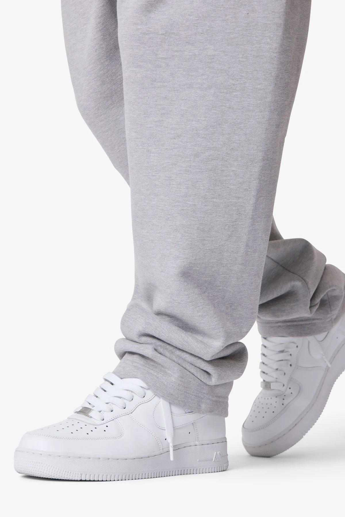 Heavy Basic Relaxed Sweatpants - Marled Grey