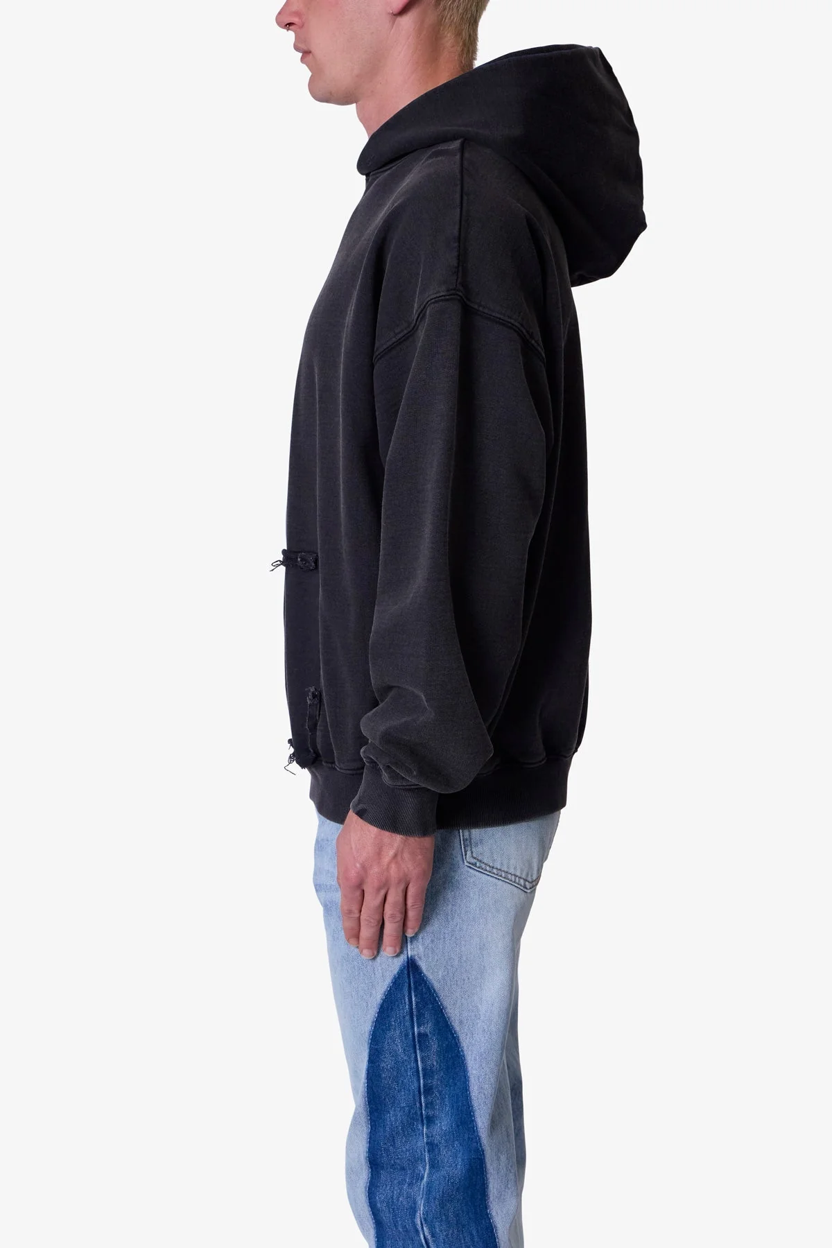 Raw Stitch Hoodie - Black
