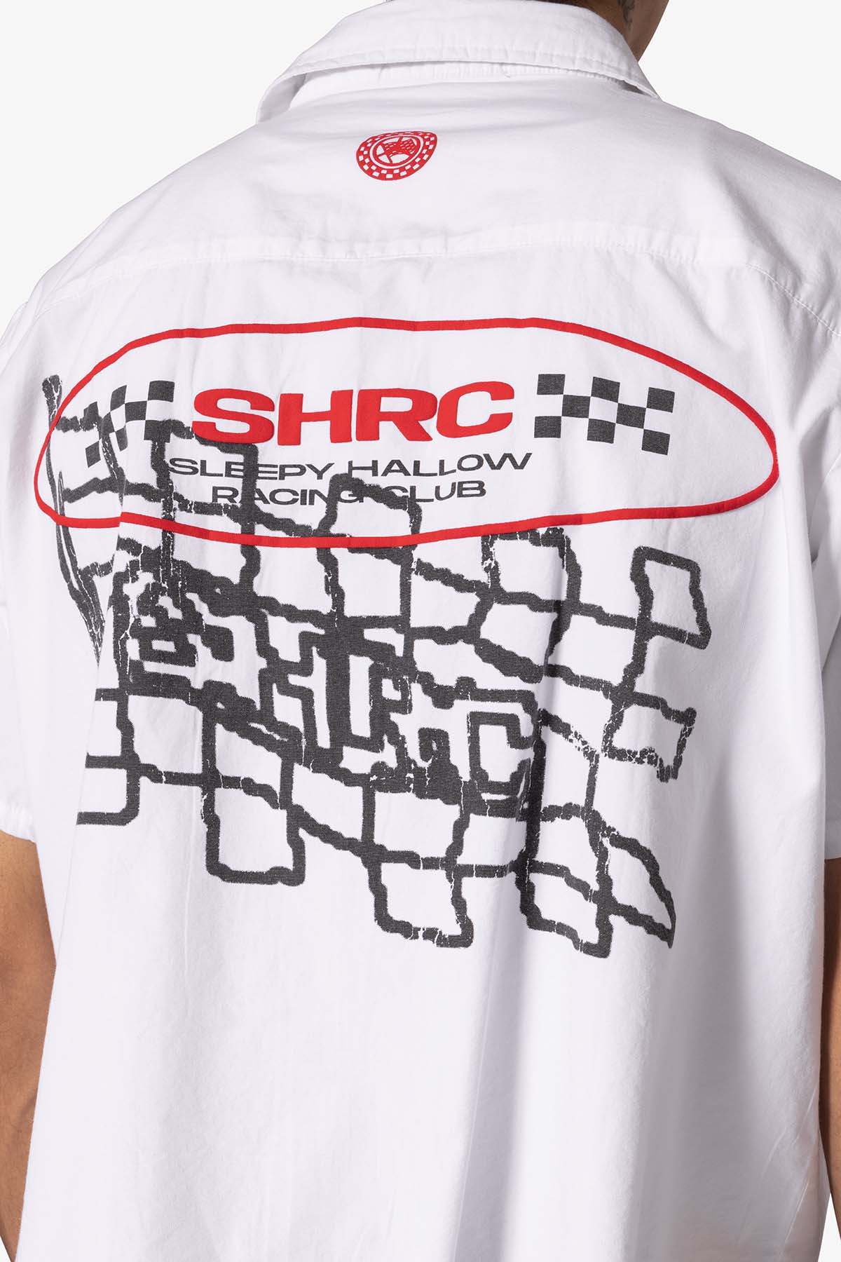 SHRC Checkered Flag Cropped Shirt - White