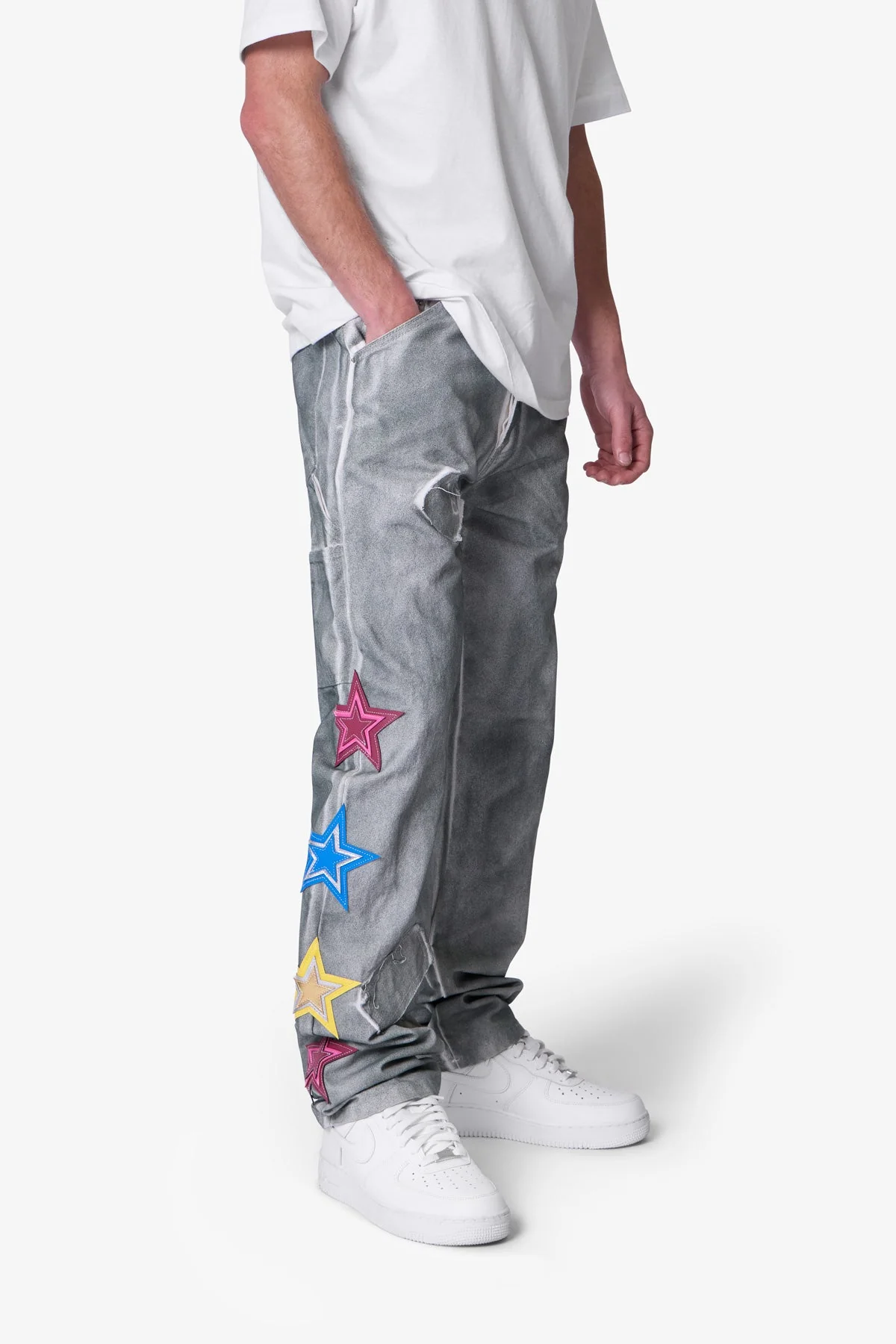 V720 Dirty Star Mailbag Denim - White