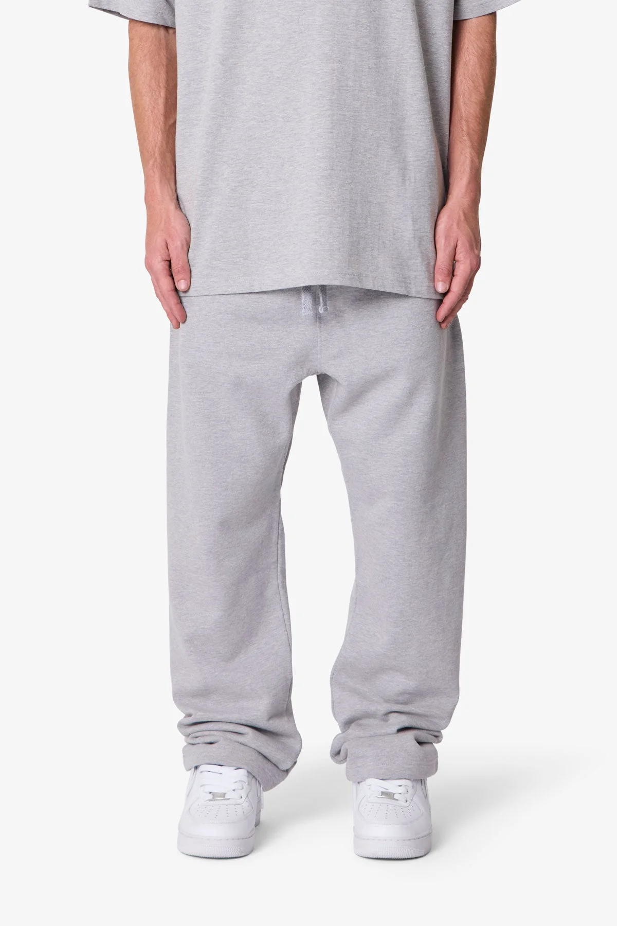 Heavy Basic Relaxed Sweatpants - Marled Grey