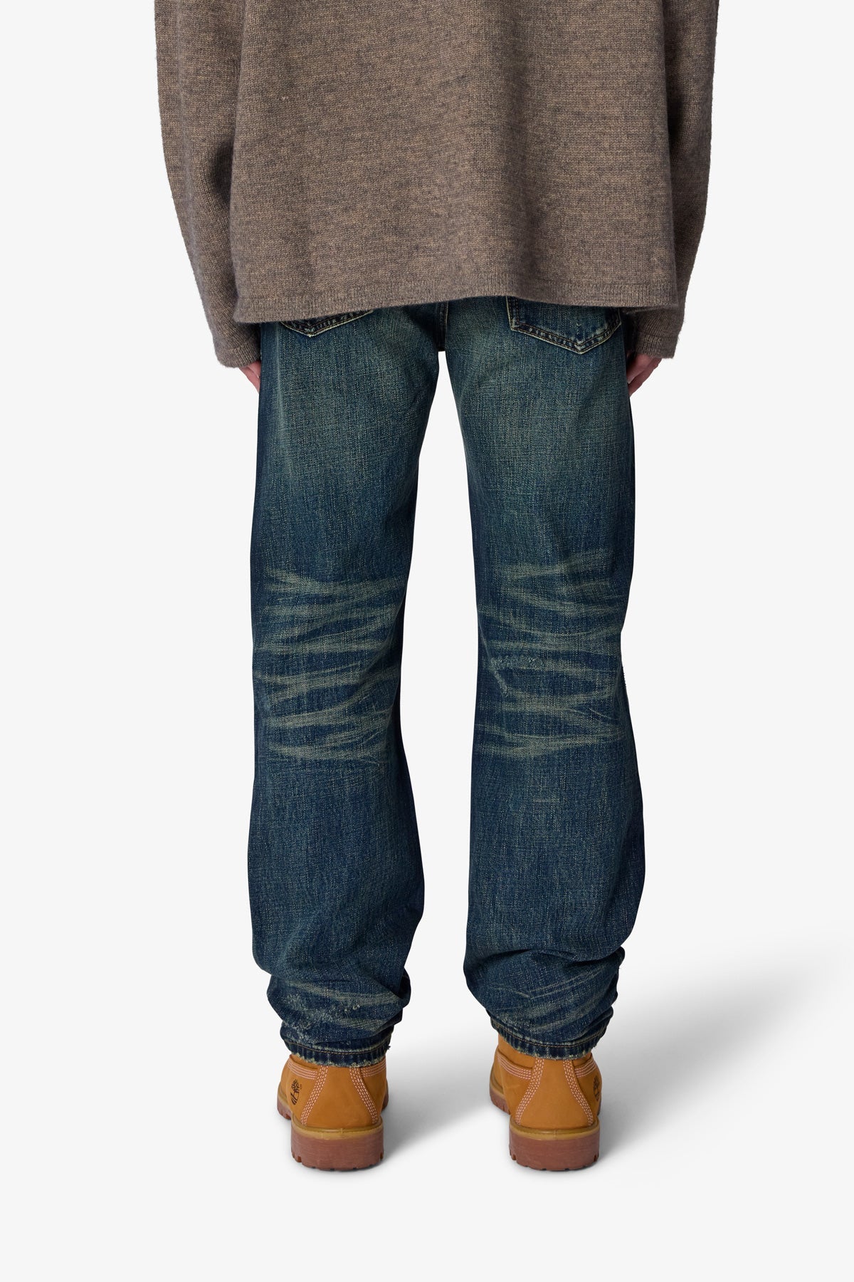 V726 Distressed Baggy Denim - Medium Blue