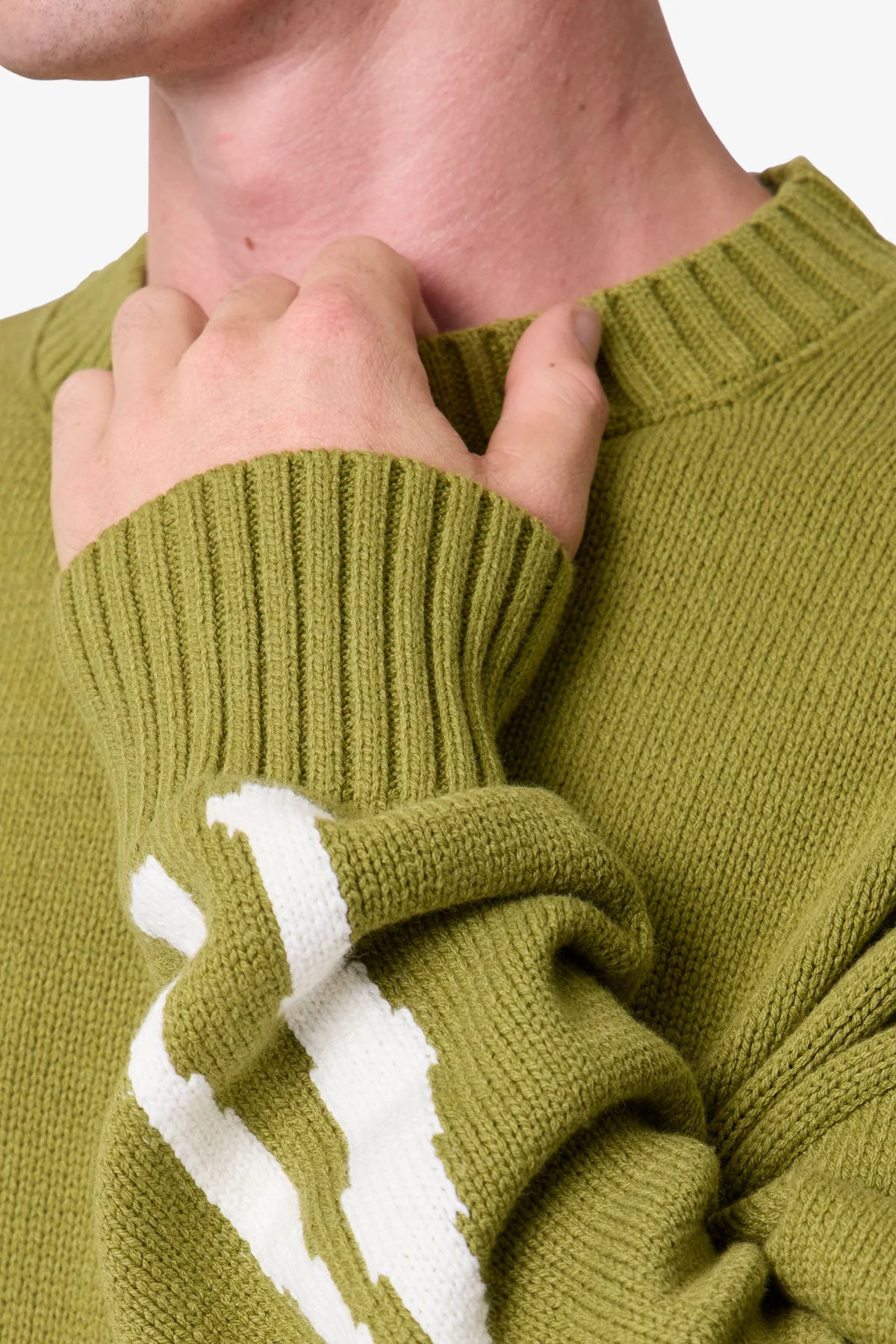 Skeleton Knit Sweater - Moss