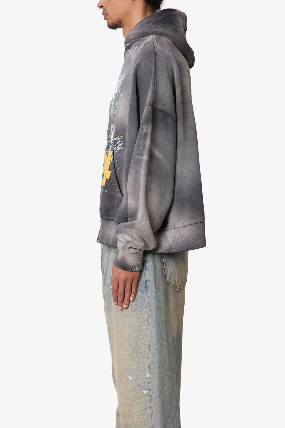 No Room in Hell Printed Hoodie - Washed Black