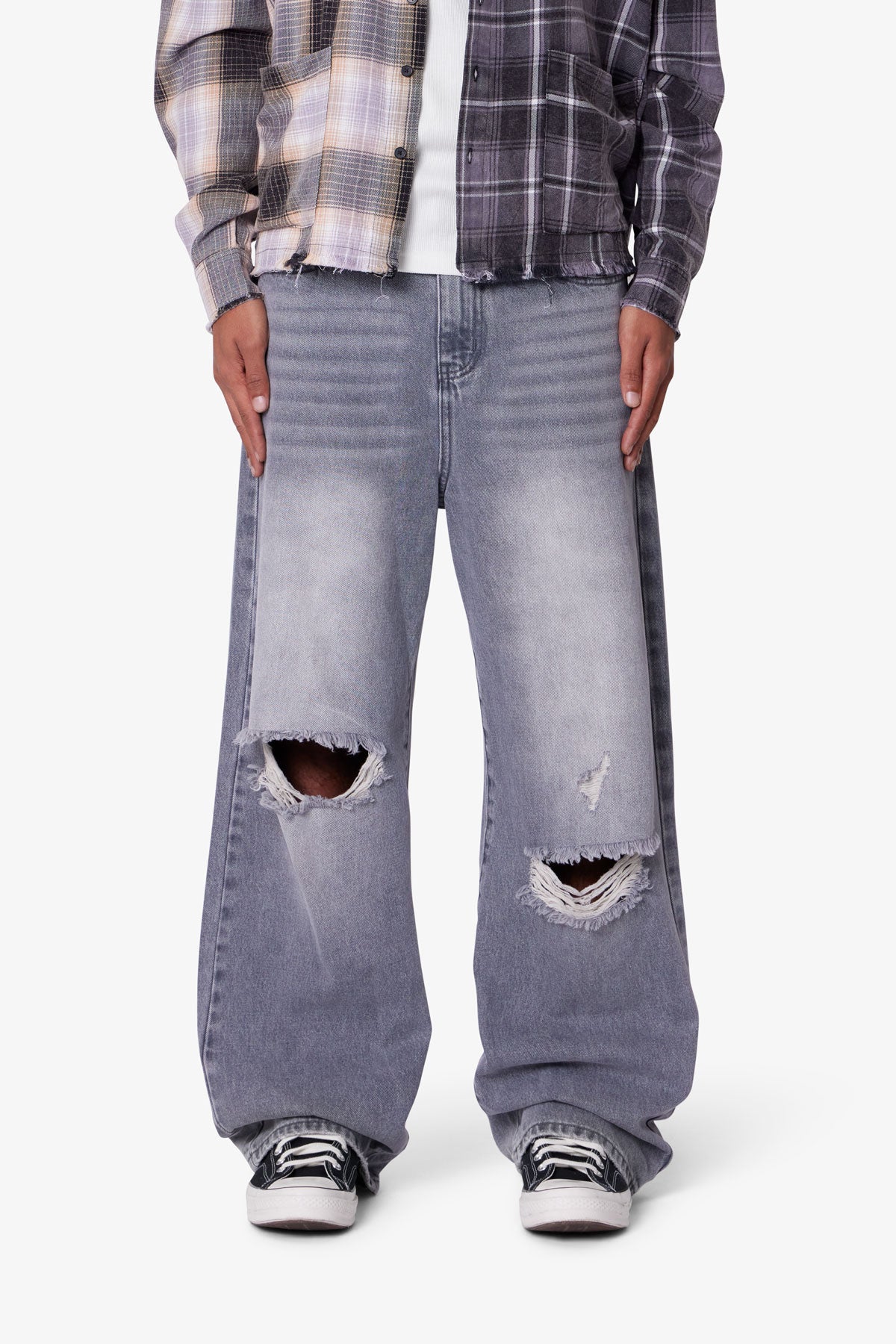 Ultra Baggy Blowout Denim - Washed Grey