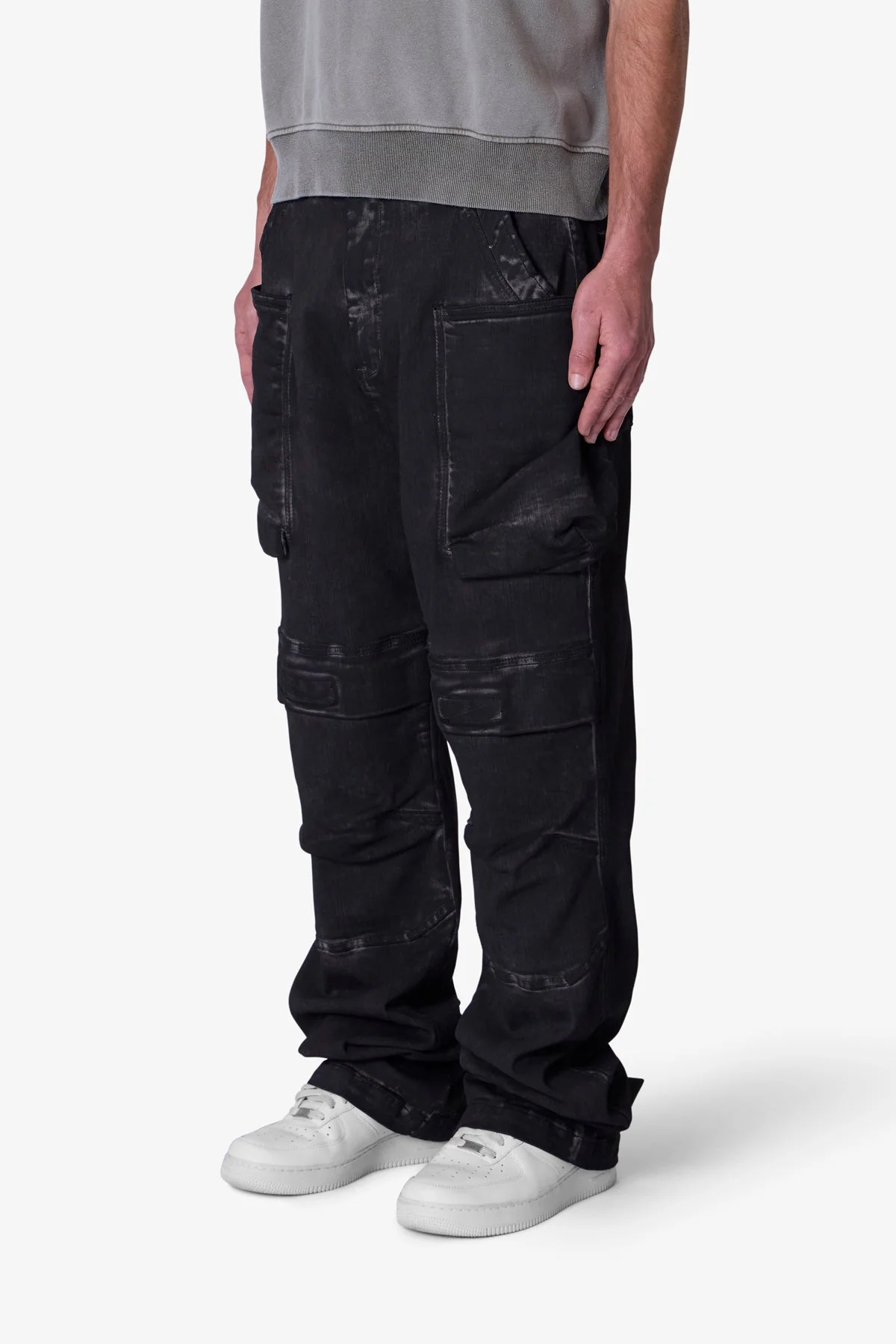 Oil Stretch Cargo Pants - Brown