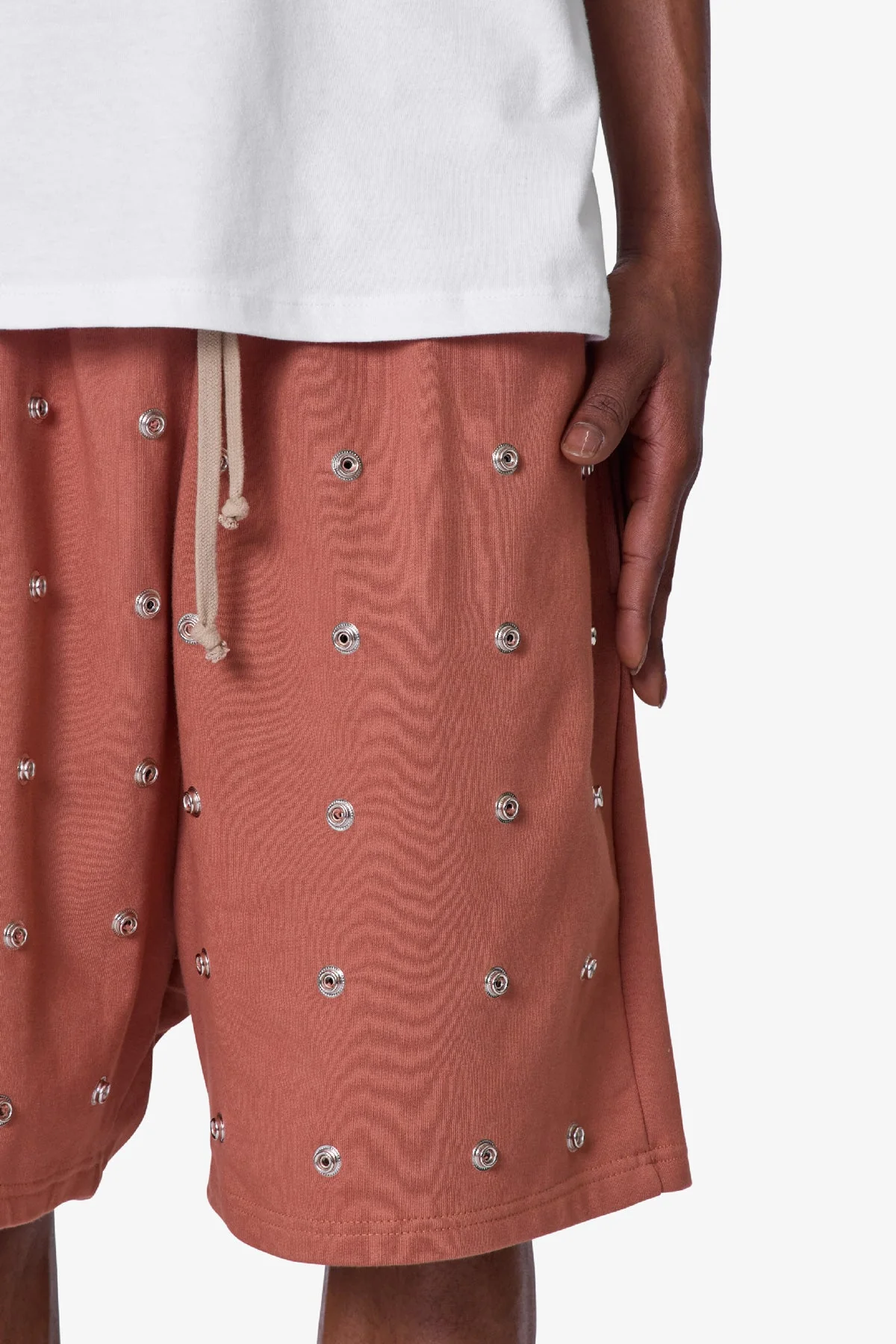 All Over Button Shorts - Rust